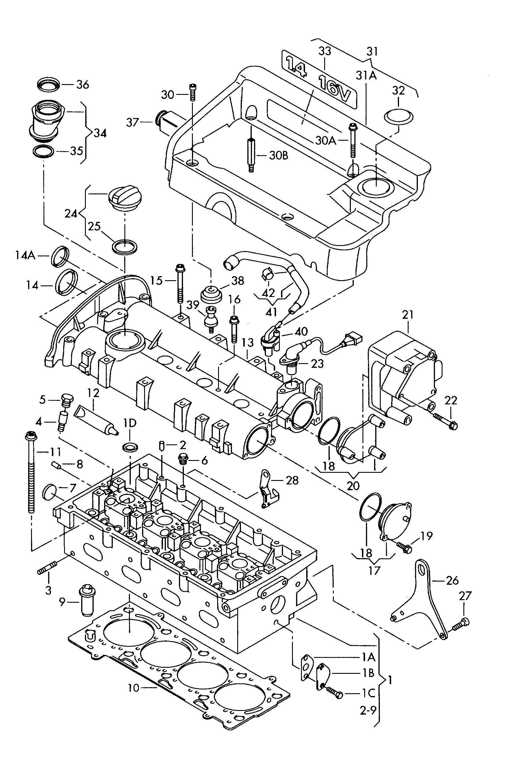 Seat 036103383AM - Blīve, Motora bloka galva ps1.lv