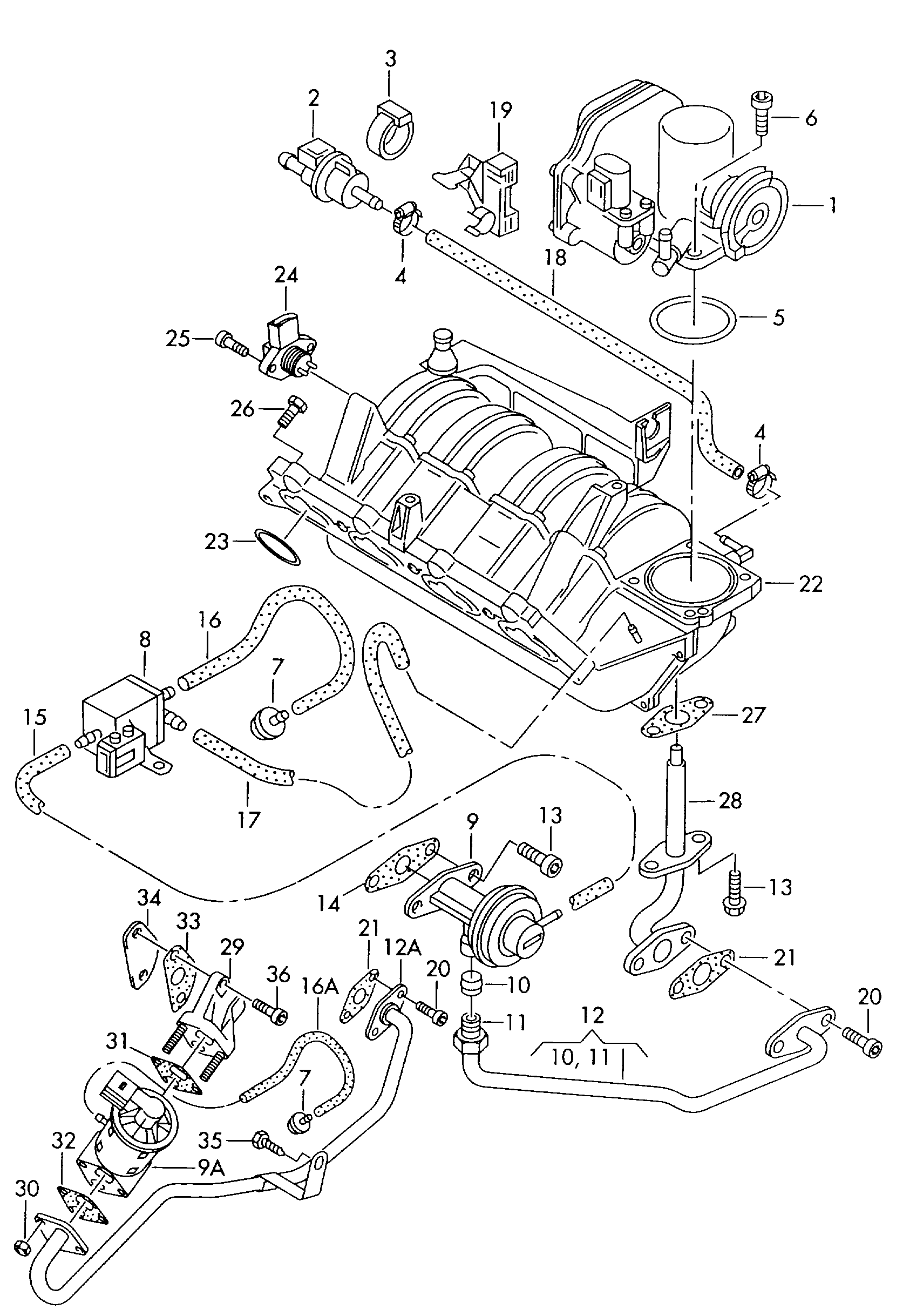 Seat 036 131 547 F - Blīve, Izplūdes gāzu recirkulācijas vārsts ps1.lv