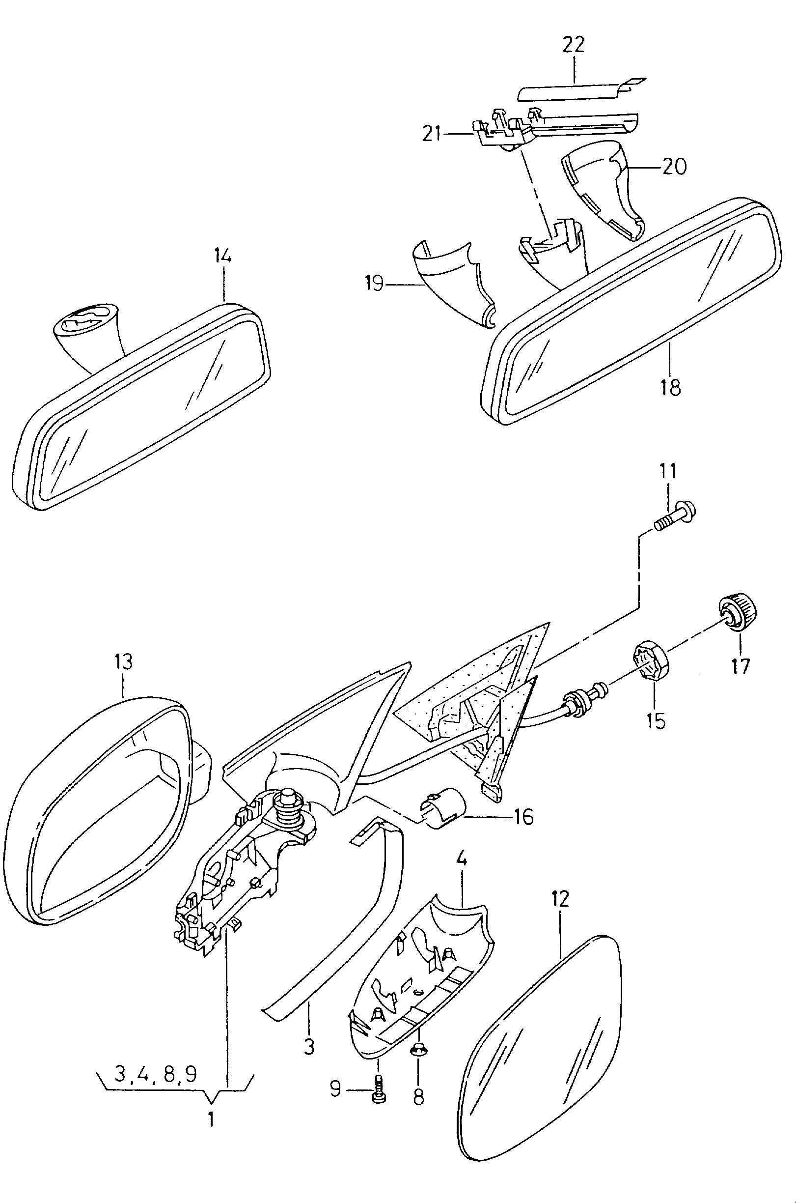 Seat 1J1 857 521 - Ārējais atpakaļskata spogulis ps1.lv