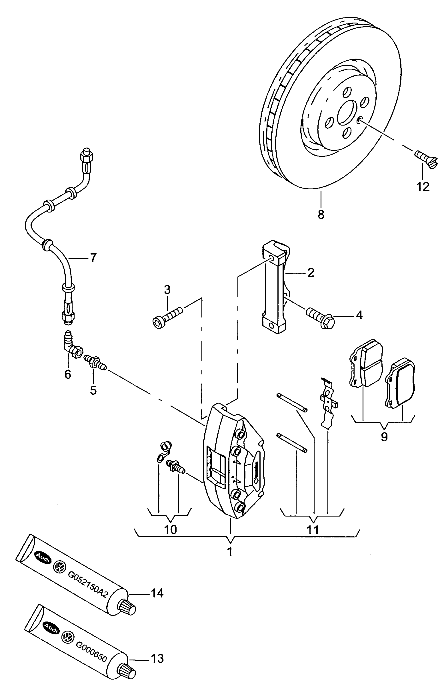 VW 6KL 698 151 - Bremžu uzliku kompl., Disku bremzes ps1.lv