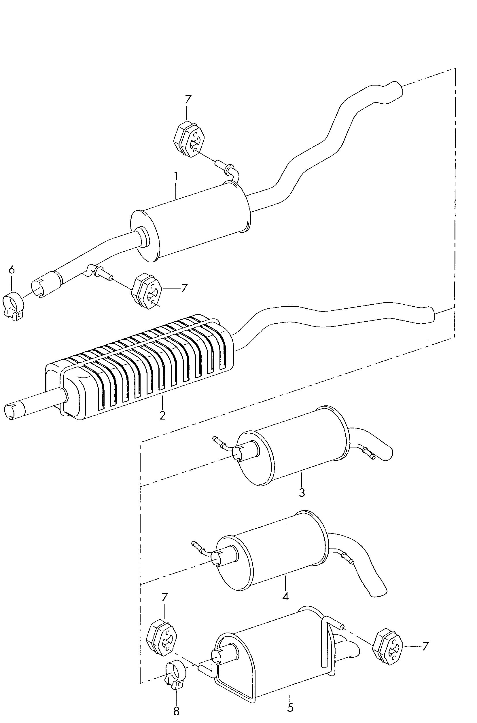 VAG 1H0 253 139 D - Savienojošie elementi, Izplūdes gāzu sistēma ps1.lv