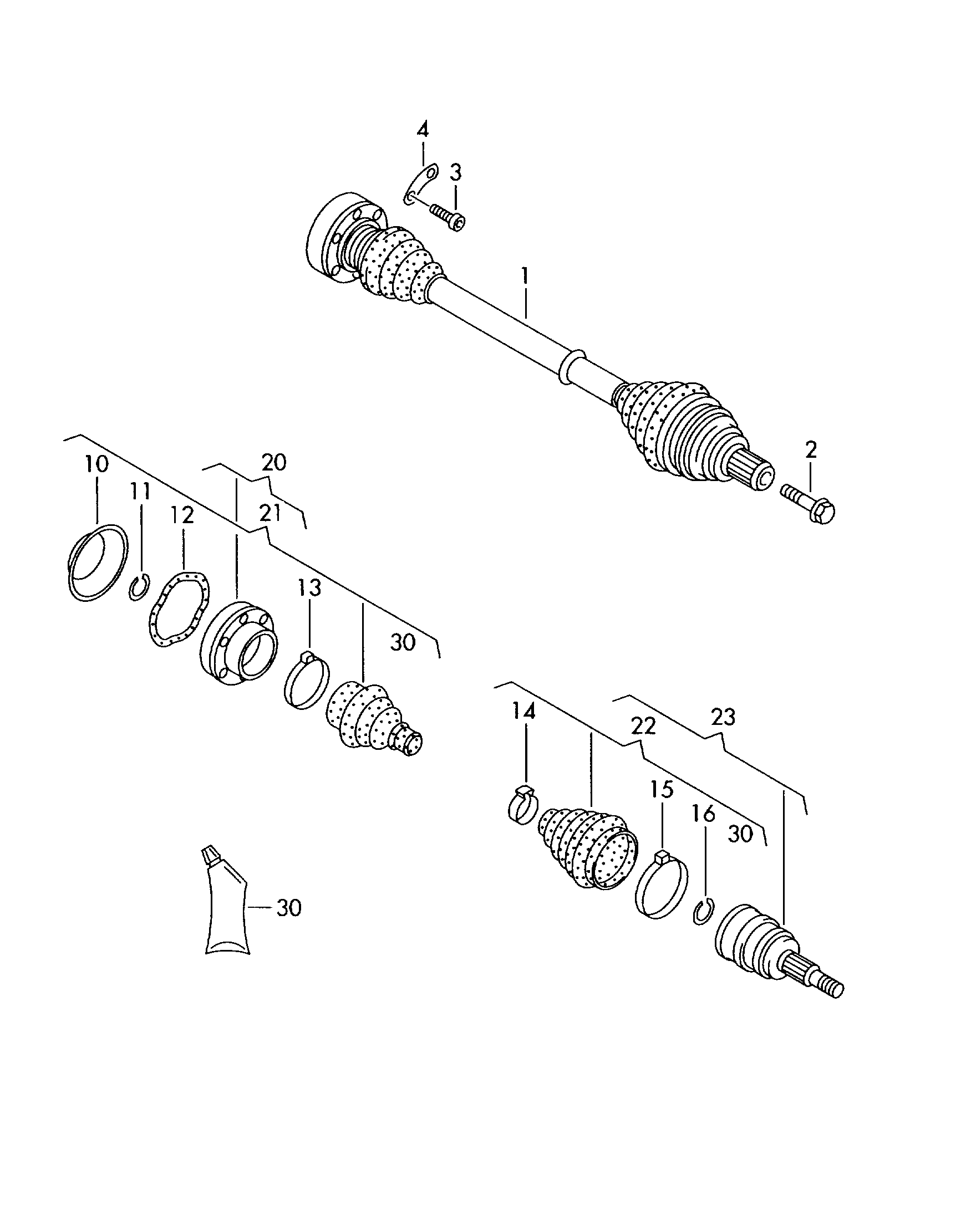 AUDI 7M0 498 203 A - Putekļusargs, Piedziņas vārpsta ps1.lv