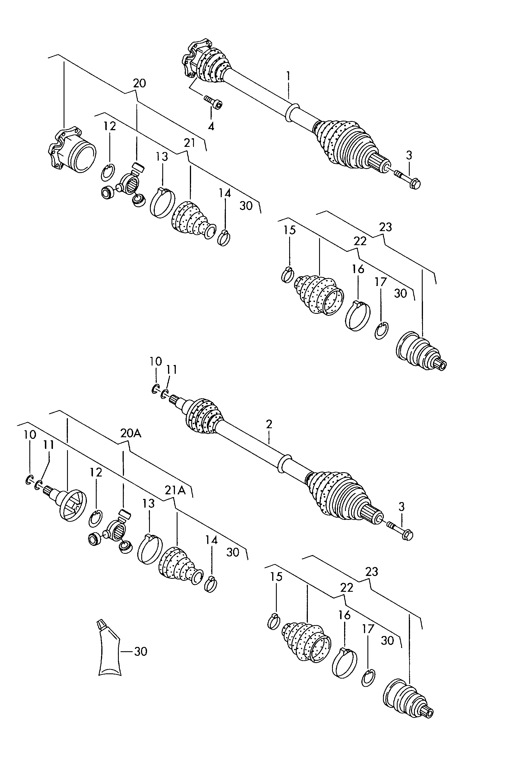 VW 7M3 498 201 J - Putekļusargs, Piedziņas vārpsta ps1.lv