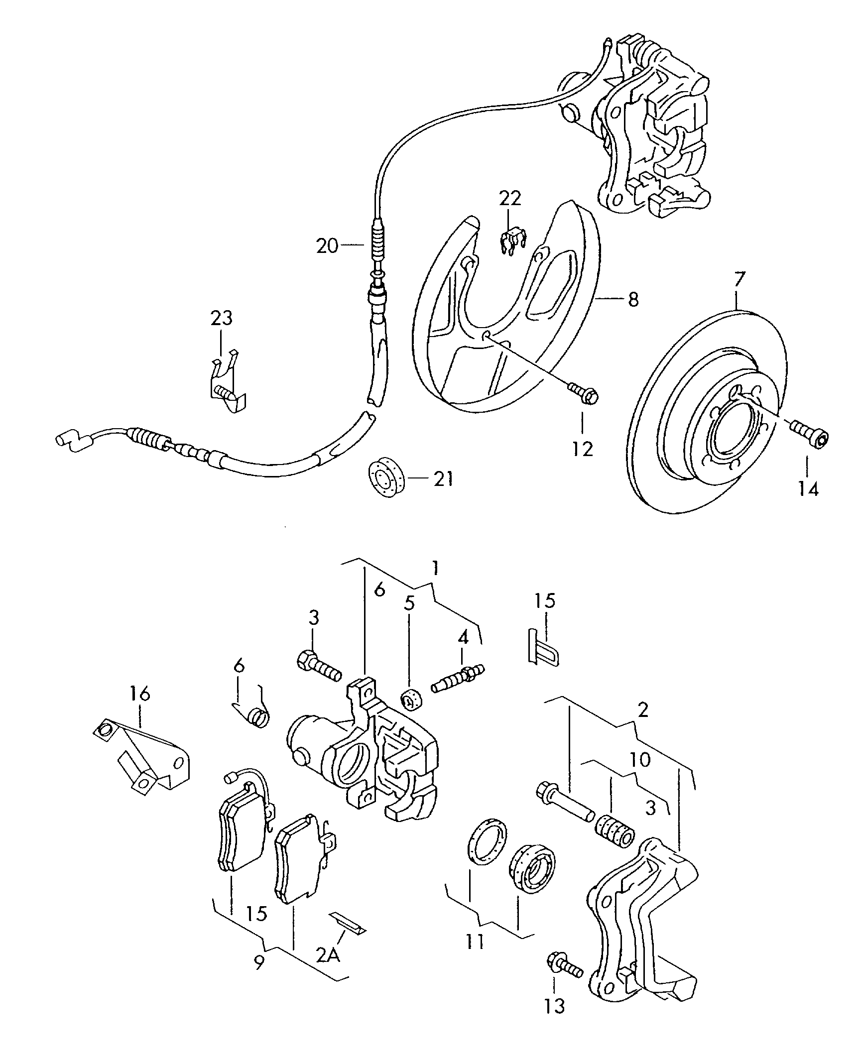 VAG 7M3 609 701 D - Trose, Stāvbremžu sistēma ps1.lv