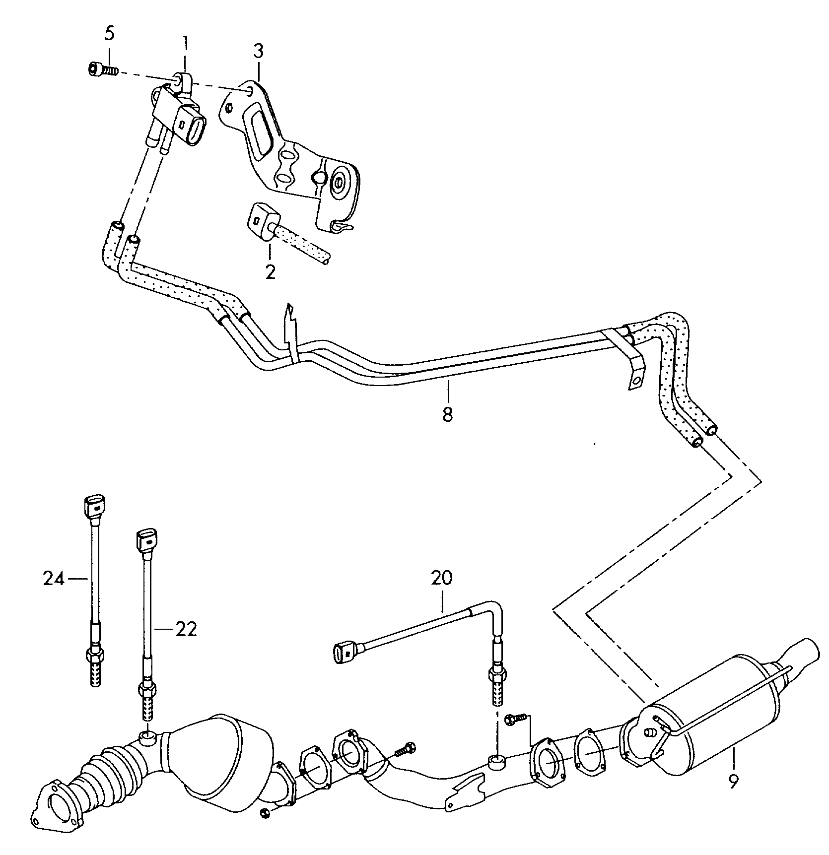 Porsche 07Z 906 051 B - Devējs, Izplūdes gāzu spiediens ps1.lv