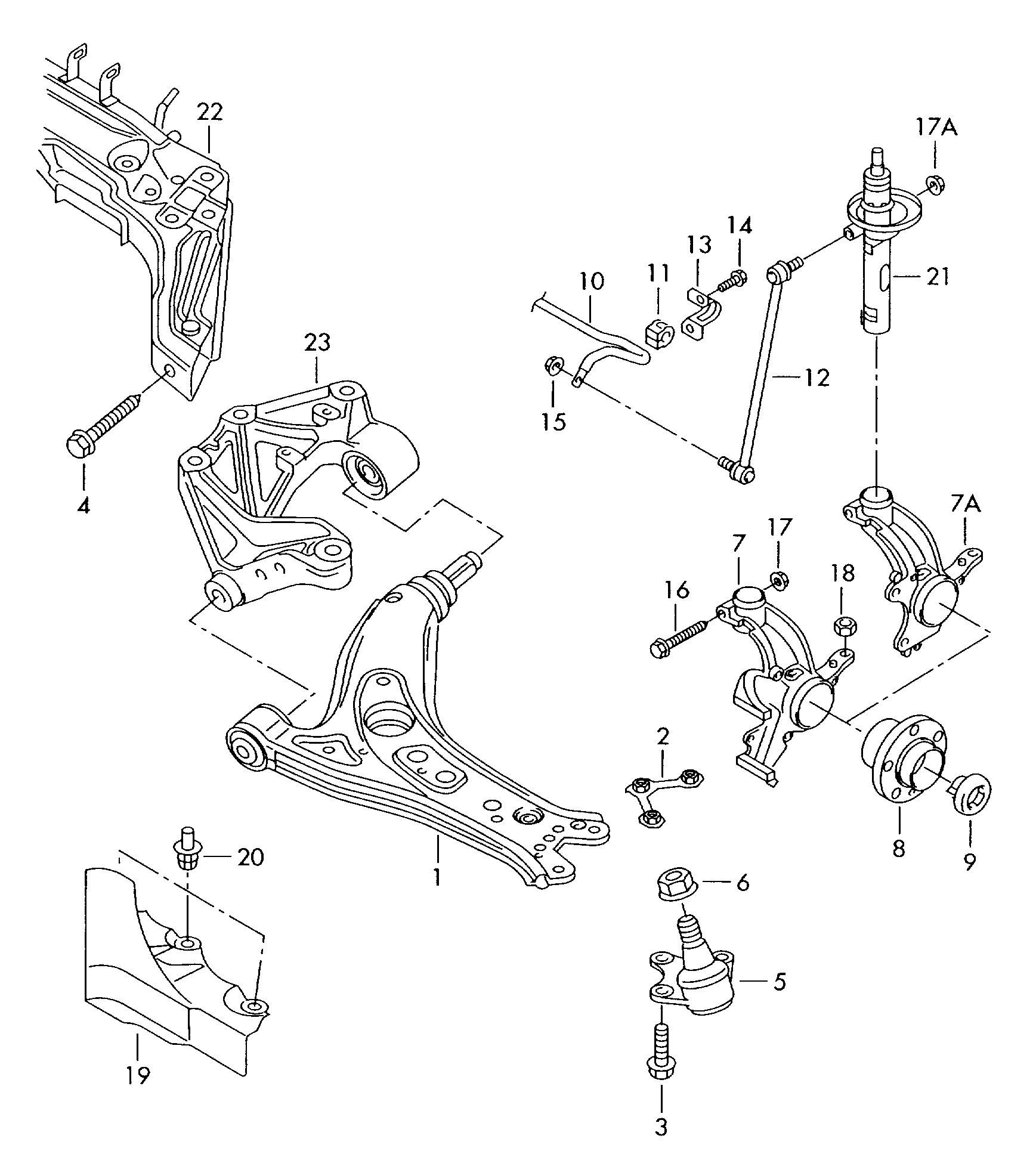 VW 6Q0 411 314 L - Bukse, Stabilizators ps1.lv