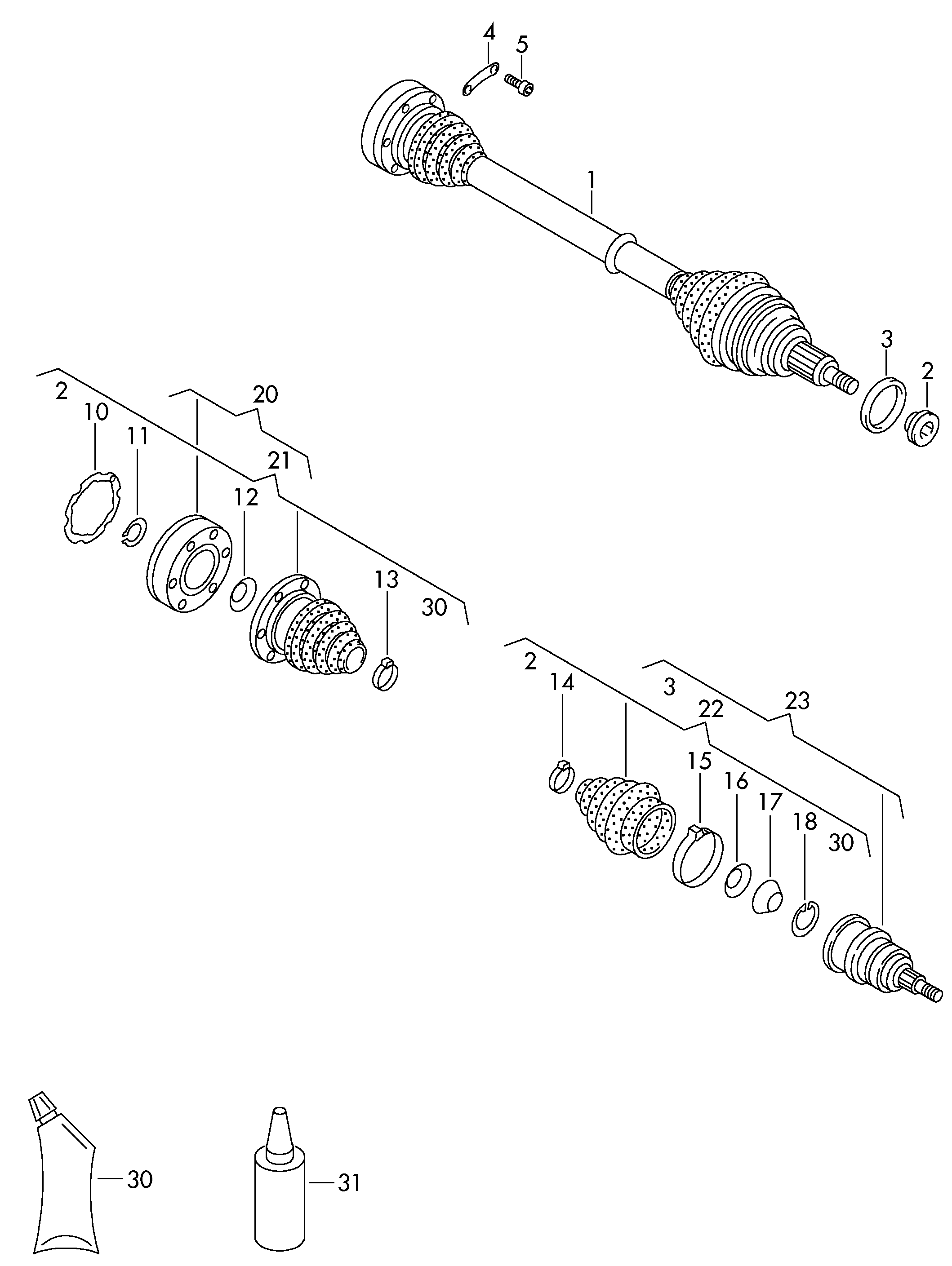 Skoda 6Q0407271DA - Šarnīru komplekts, Piedziņas vārpsta ps1.lv