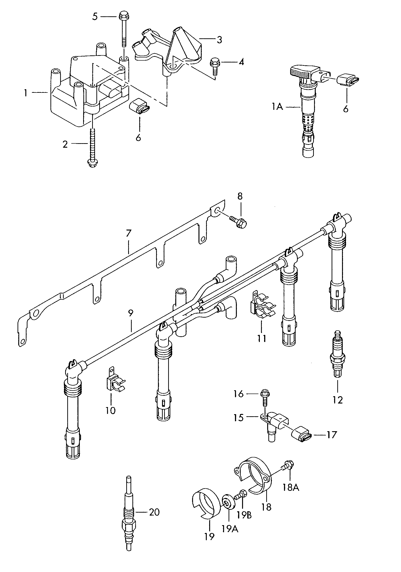 Seat 032 905 106 F - Aizdedzes spole ps1.lv