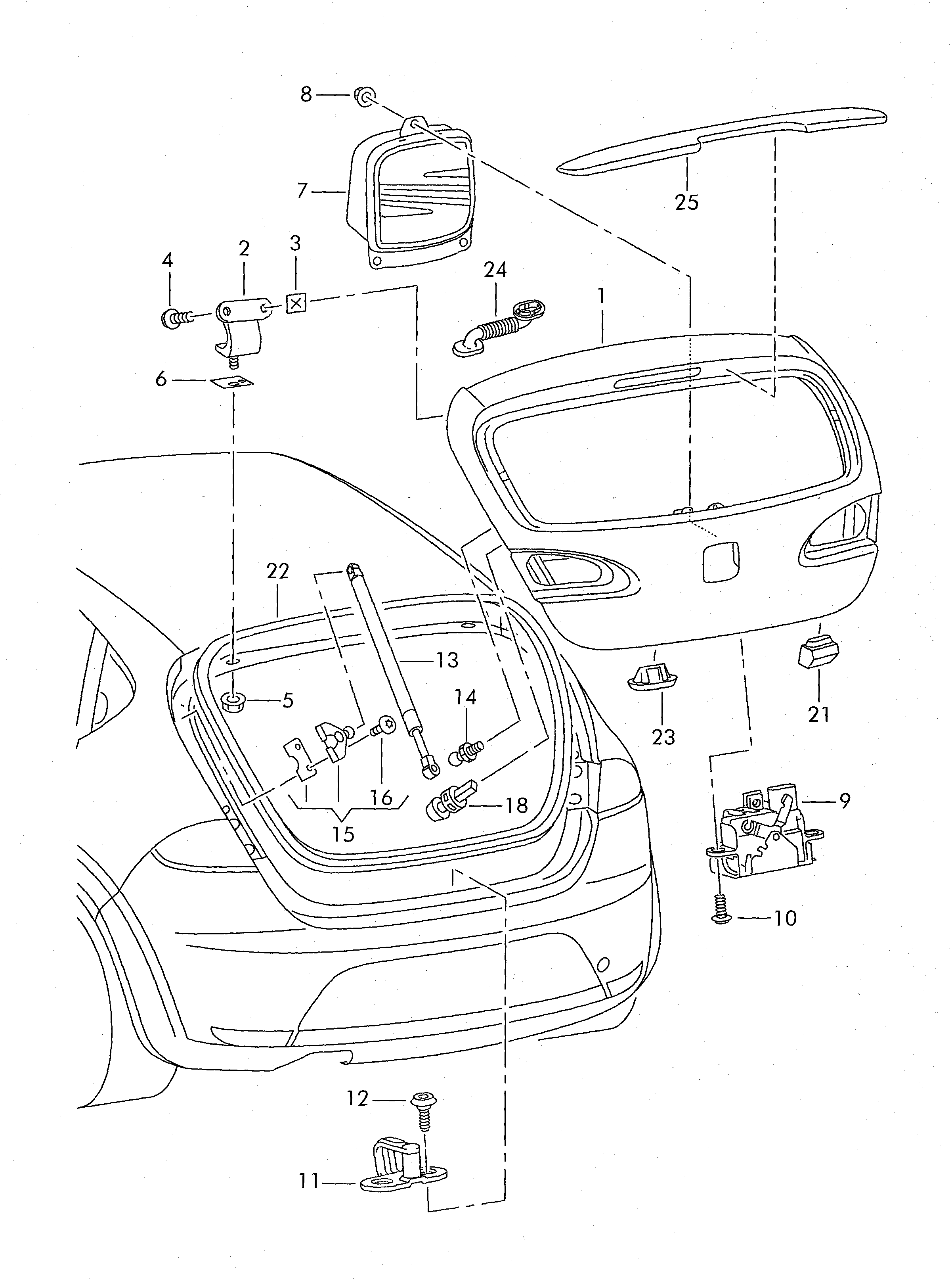 VW 1P0827550A - Gāzes atspere, Bagāžas / Kravas nodalījuma vāks ps1.lv