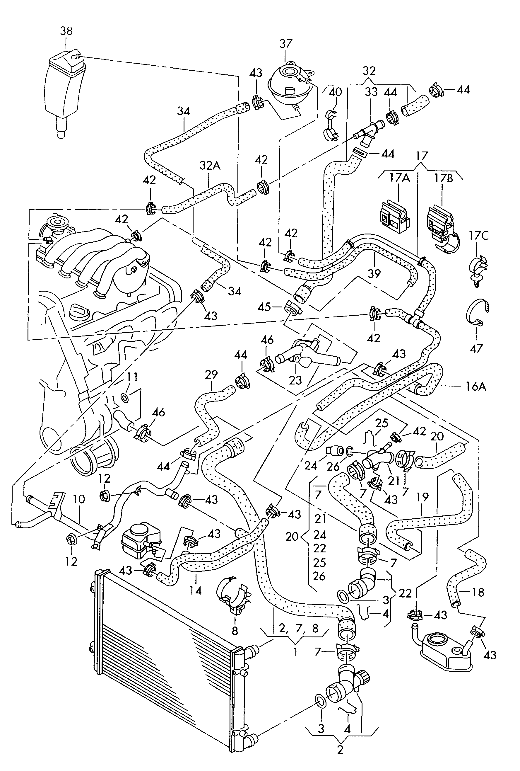 VAG 06A 121 065 AP - Dzesēšanas šķidruma caurule ps1.lv