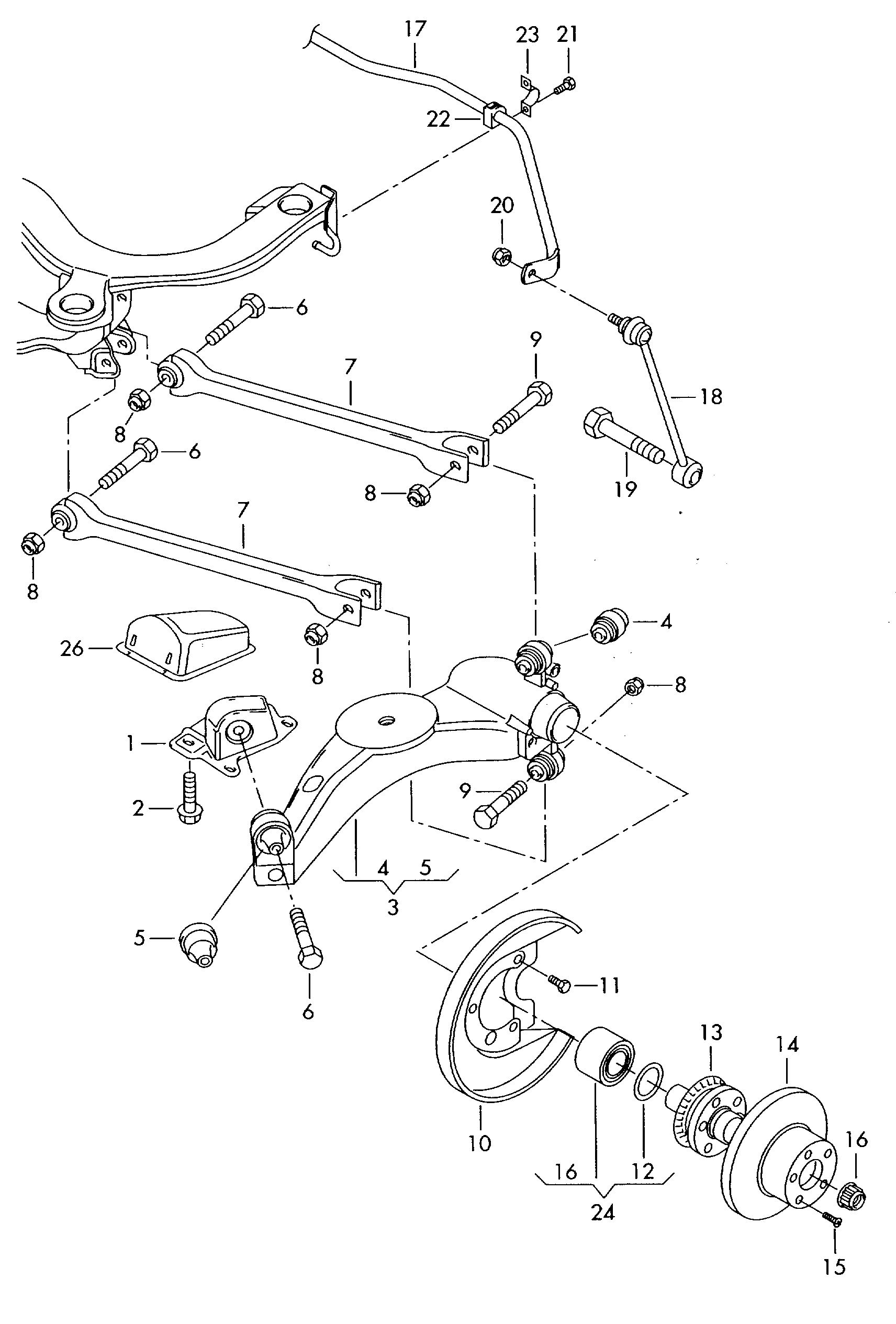 Seat 1J0 505 323 L - Stiepnis / Atsaite, Riteņa piekare ps1.lv