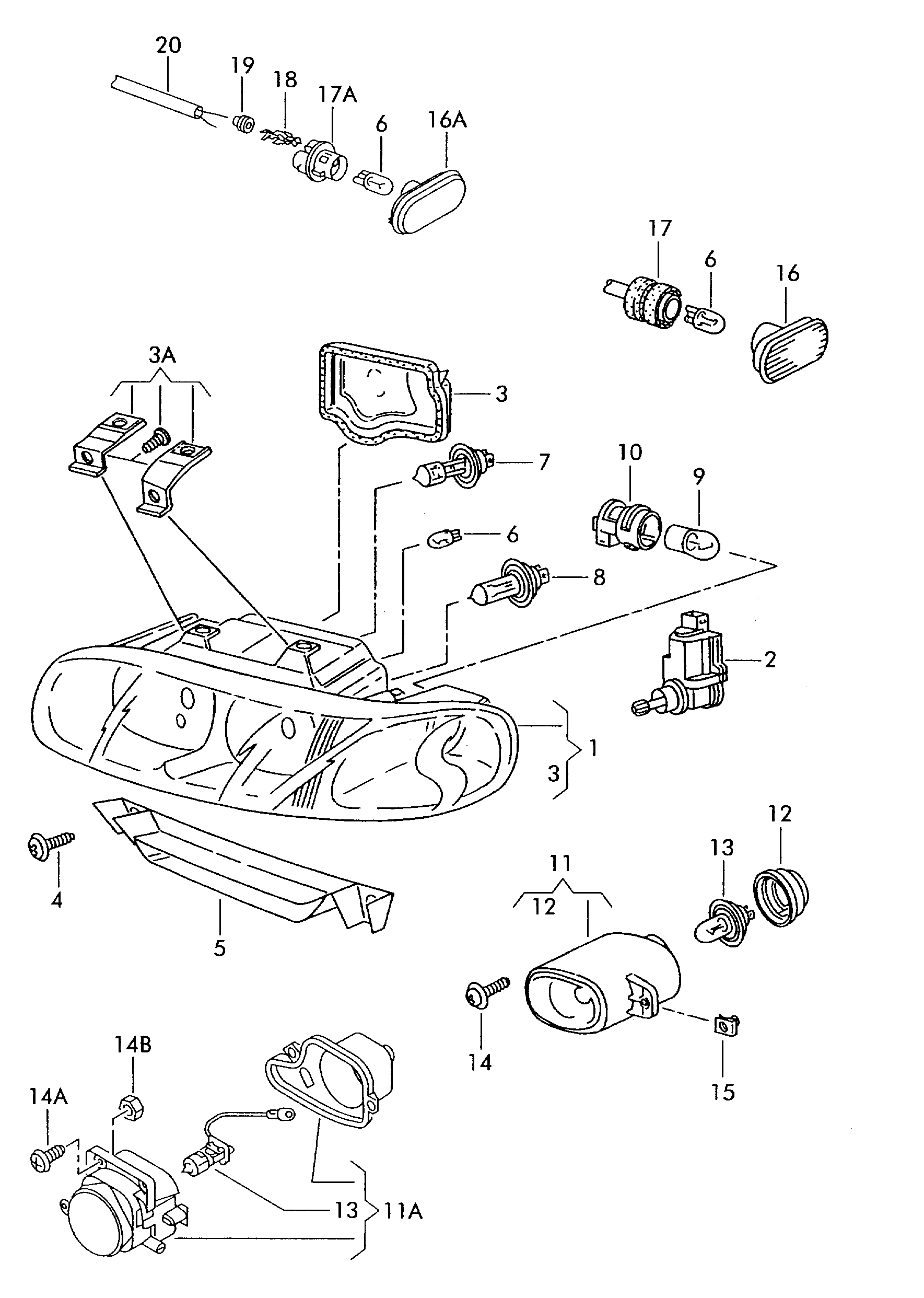 VAG 1H0953123F - Pamatlukturis ps1.lv