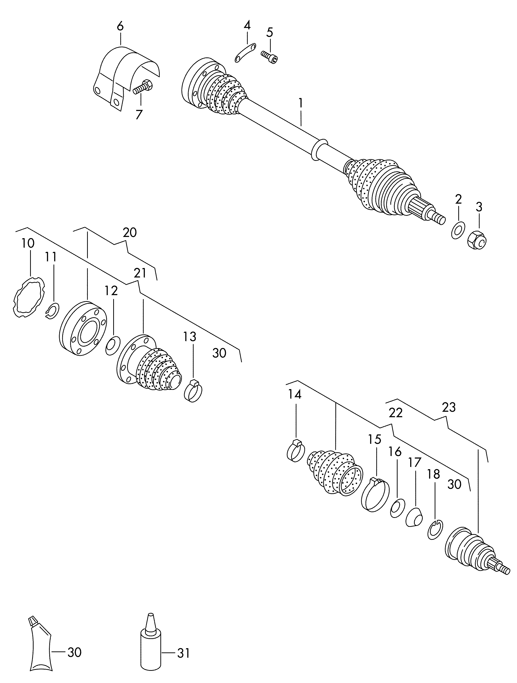 Seat 1J0 498 201 - Putekļusargs, Piedziņas vārpsta ps1.lv