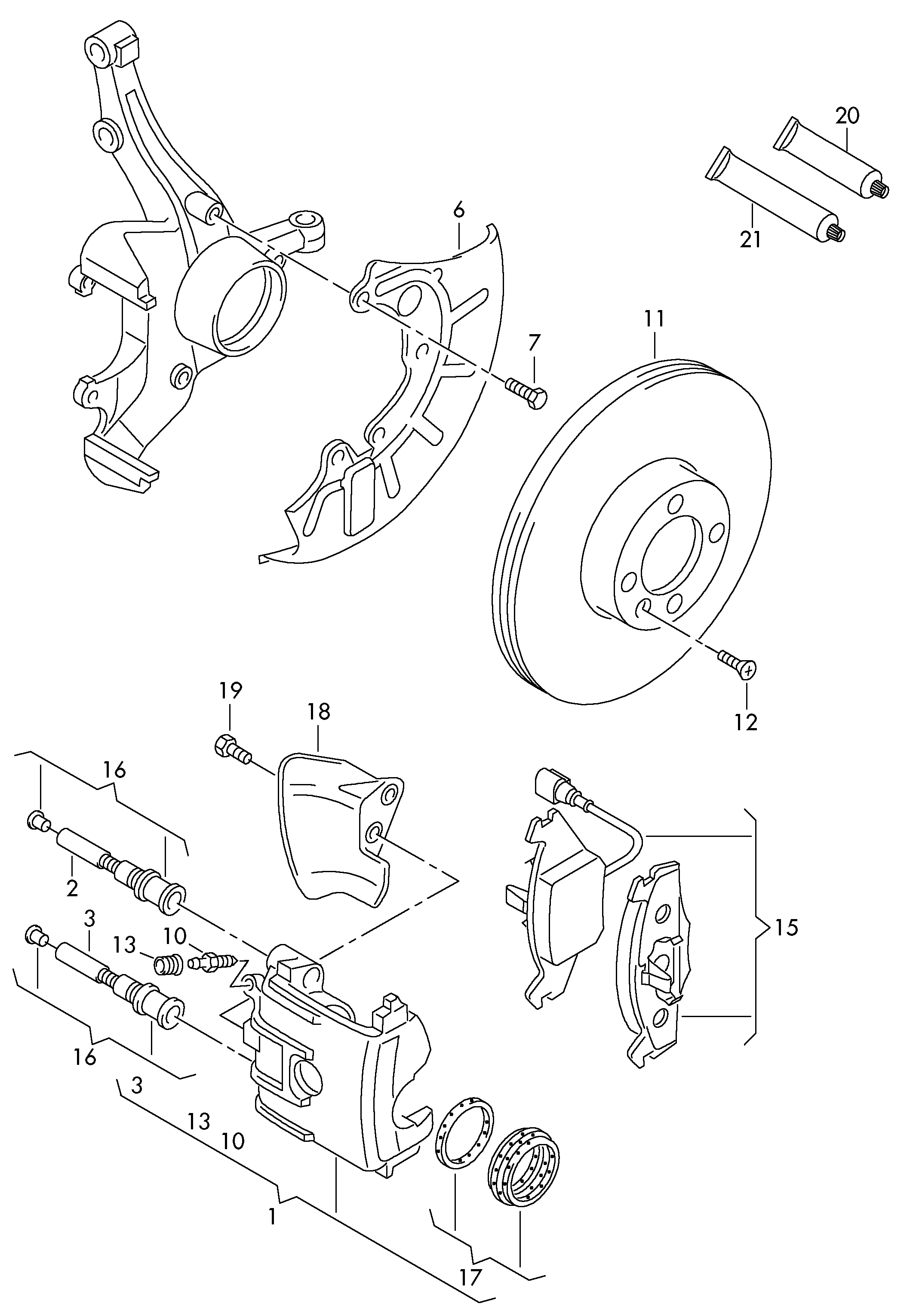 Porsche 1K0 615 123D - Bremžu suporta skavas komplekts ps1.lv