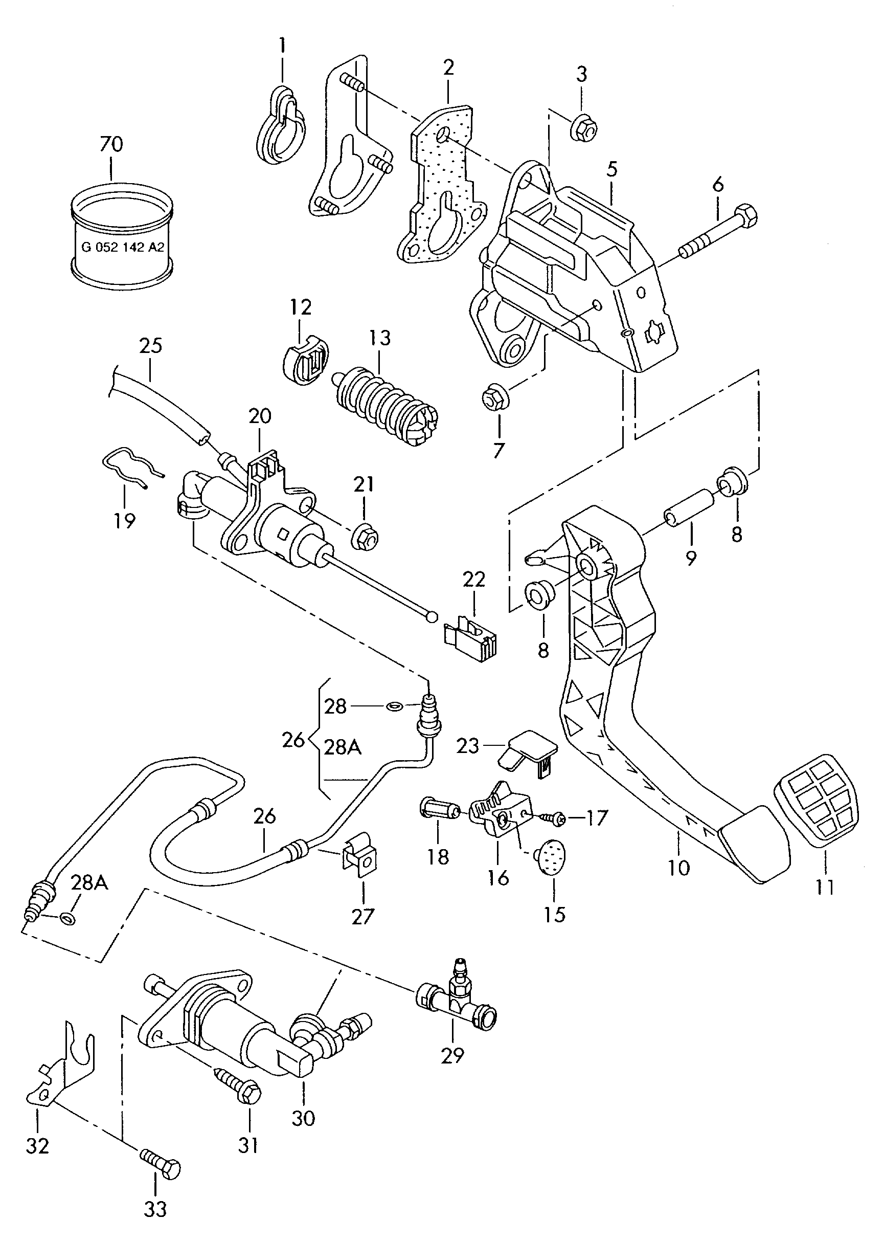 VAG 1U0 721 261A - Darba cilindrs, Sajūgs ps1.lv