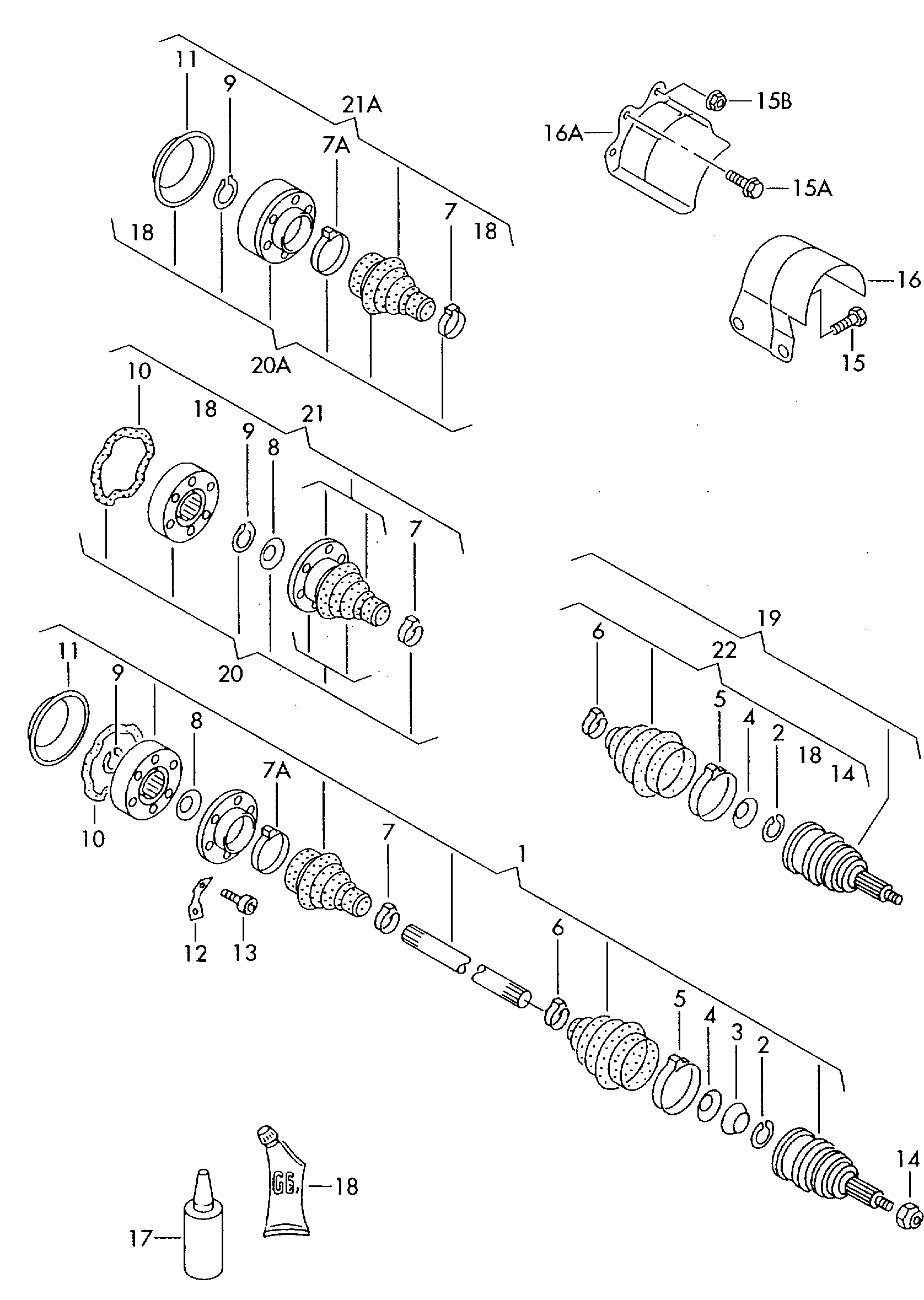 VAG 1J0407271H - Piedziņas vārpsta ps1.lv