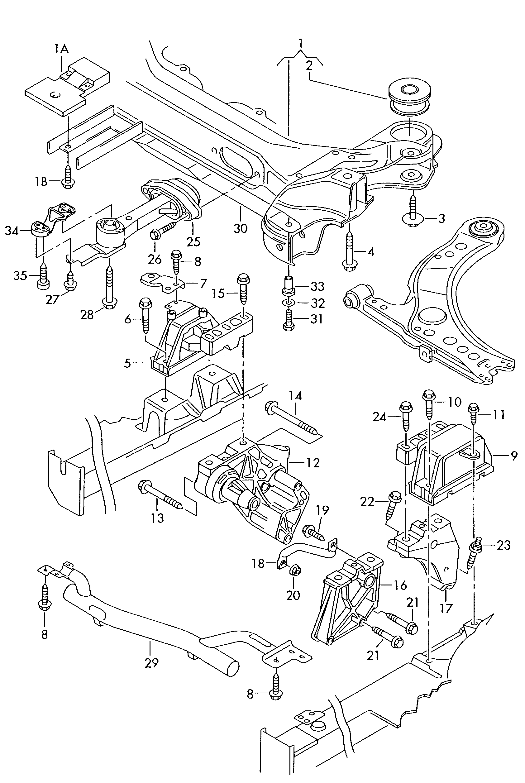 VAG 1J0199555AJ - Piekare, Dzinējs ps1.lv