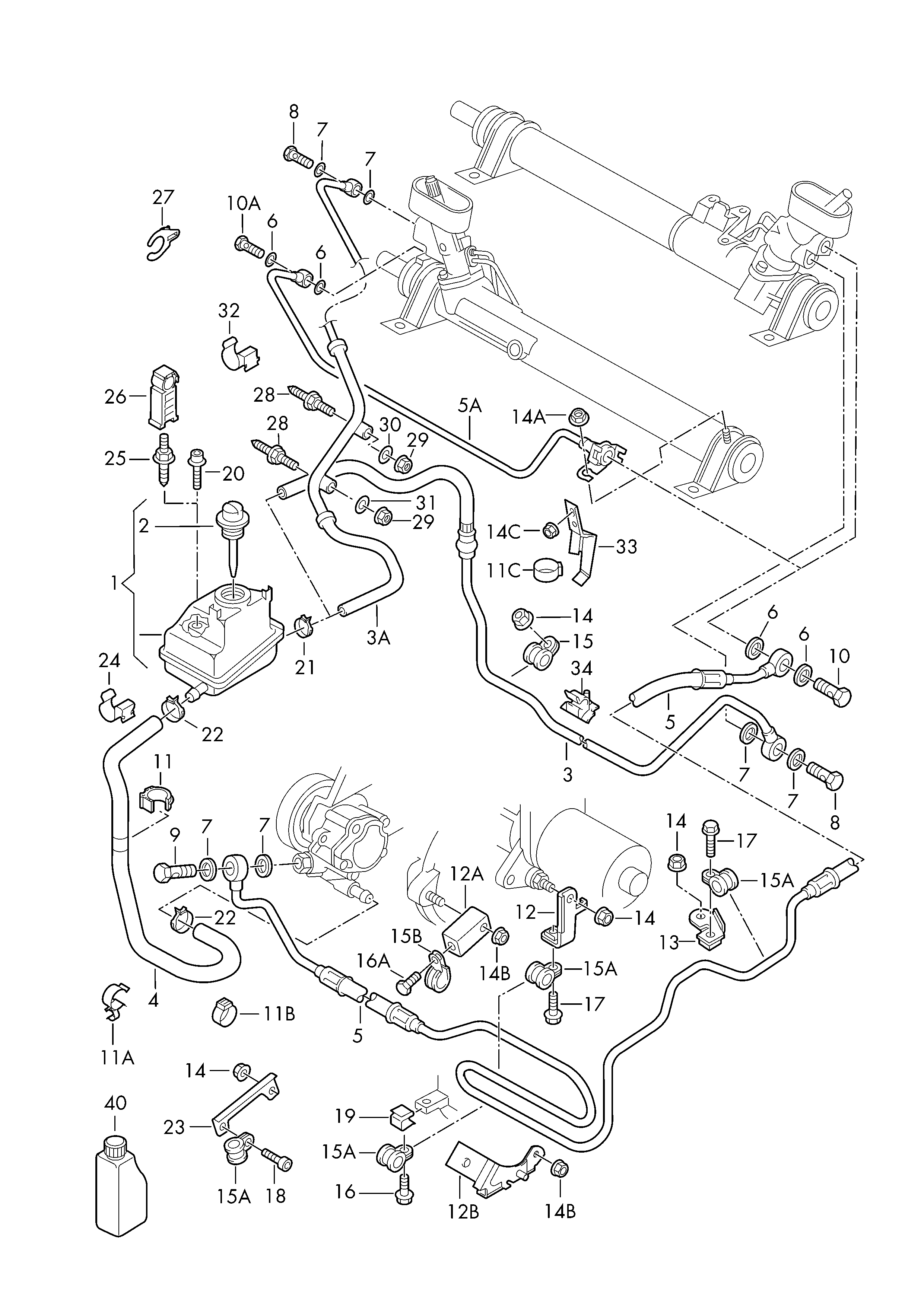 Skoda 1J0 422 893 CG - Hidrauliskā šļūtene, Stūres iekārta ps1.lv