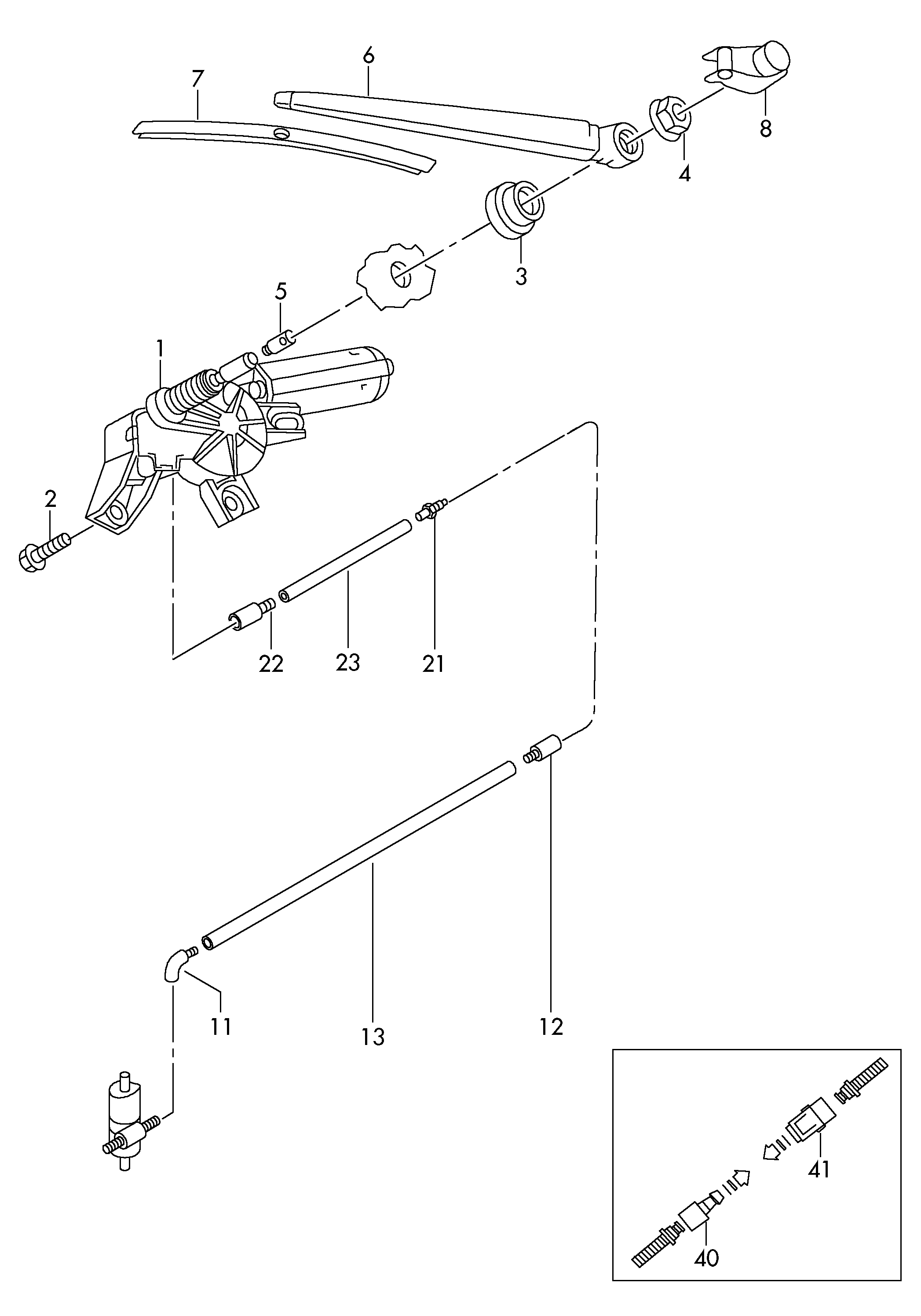 Seat 5L6 955 425 - Stikla tīrītāju sviru kompl., Stiklu tīrīšanas sistēma ps1.lv