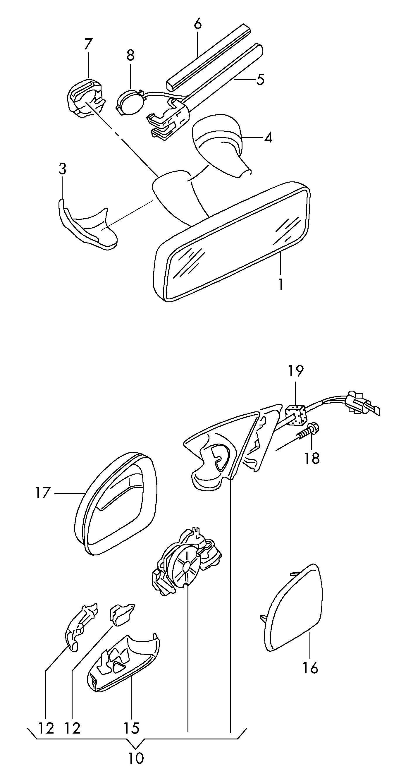 VAG 3T0857537 - Ārējais atpakaļskata spogulis ps1.lv