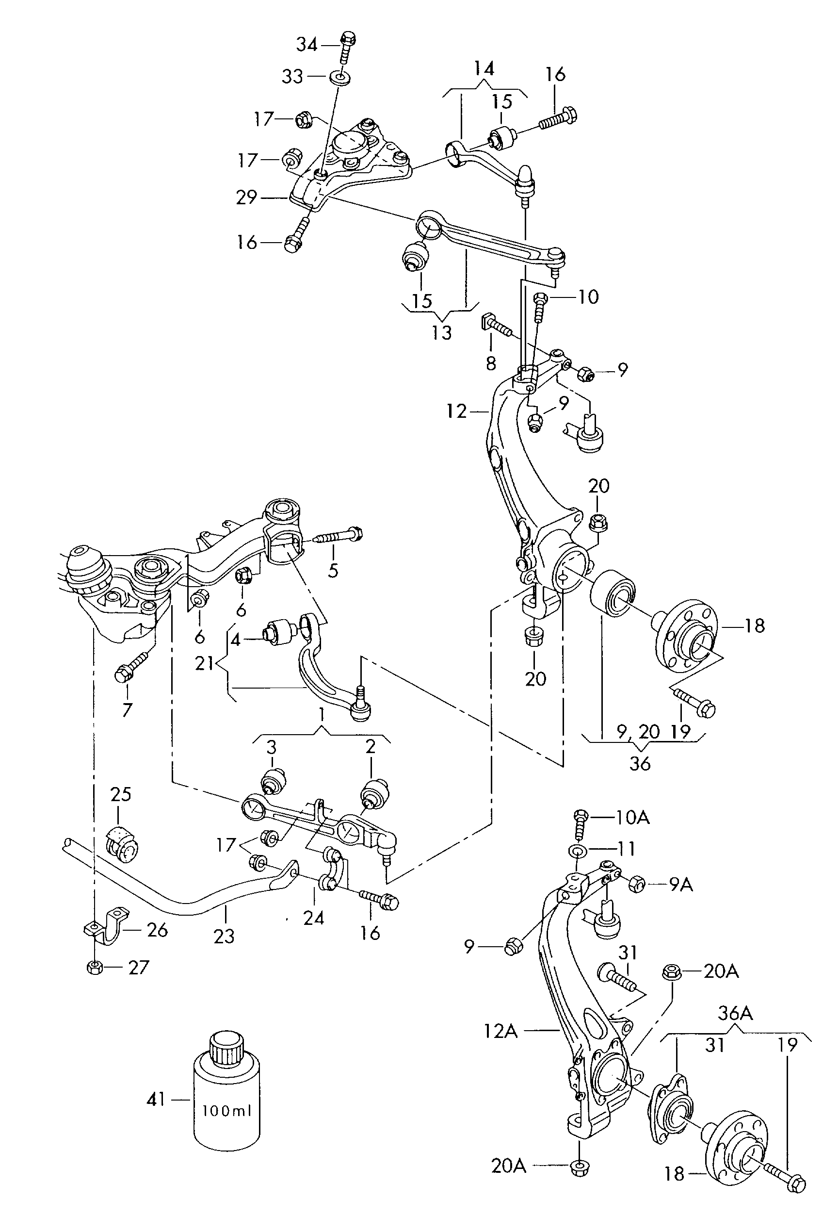 VAG N 034 790 8 - Montāžas komplekts, Neatkarīgās balstiekārtas svira ps1.lv