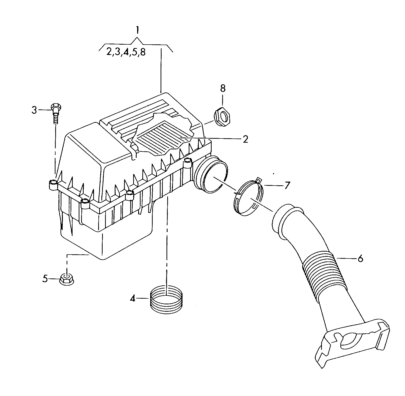 VAG 036 129 620 H - Gaisa filtrs ps1.lv