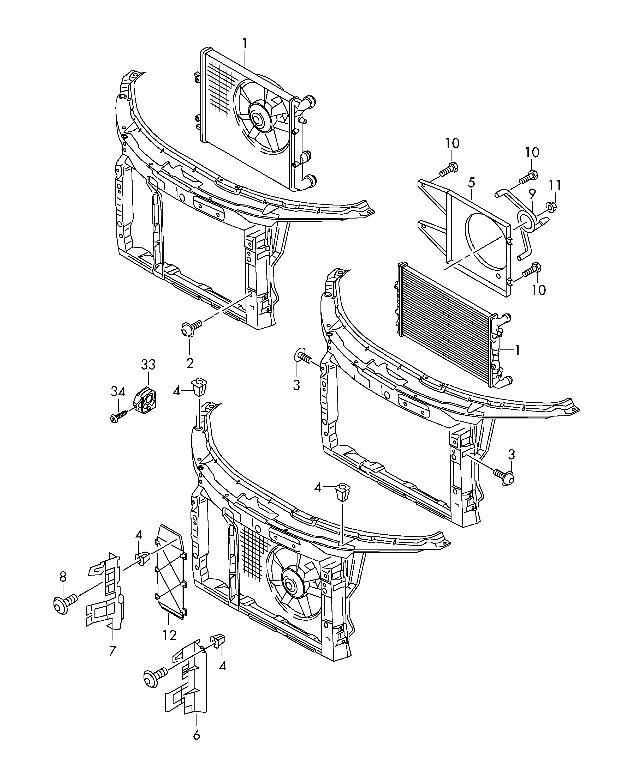 VW 6Q0121206F - Kronšteins, Radiatora ventilators ps1.lv