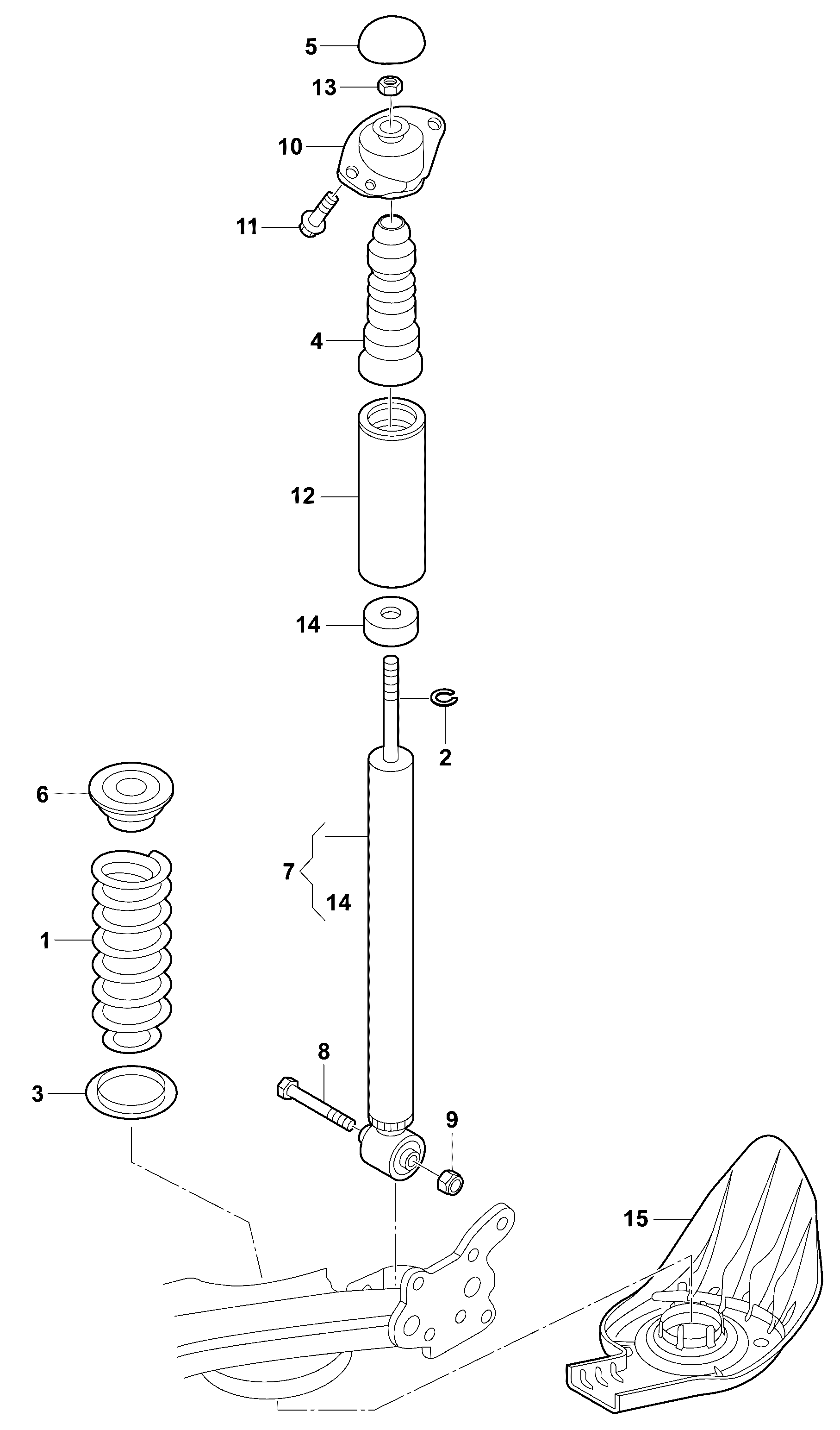 Skoda 1J0 513 353 D - Amortizatora statnes balsts ps1.lv