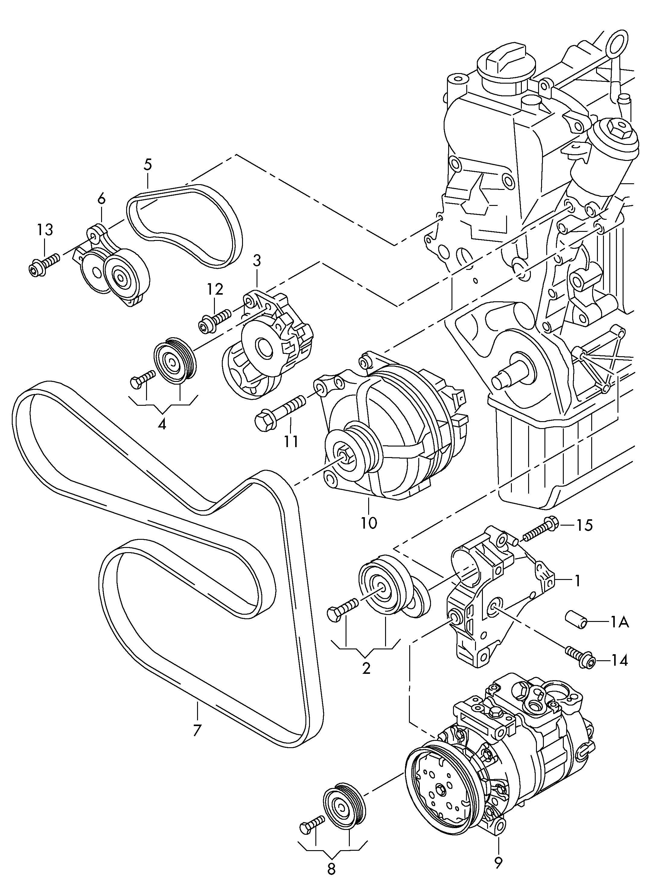 VW (FAW) 1J0145276 - Parazīt / Vadrullītis, Ķīļrievu siksna ps1.lv