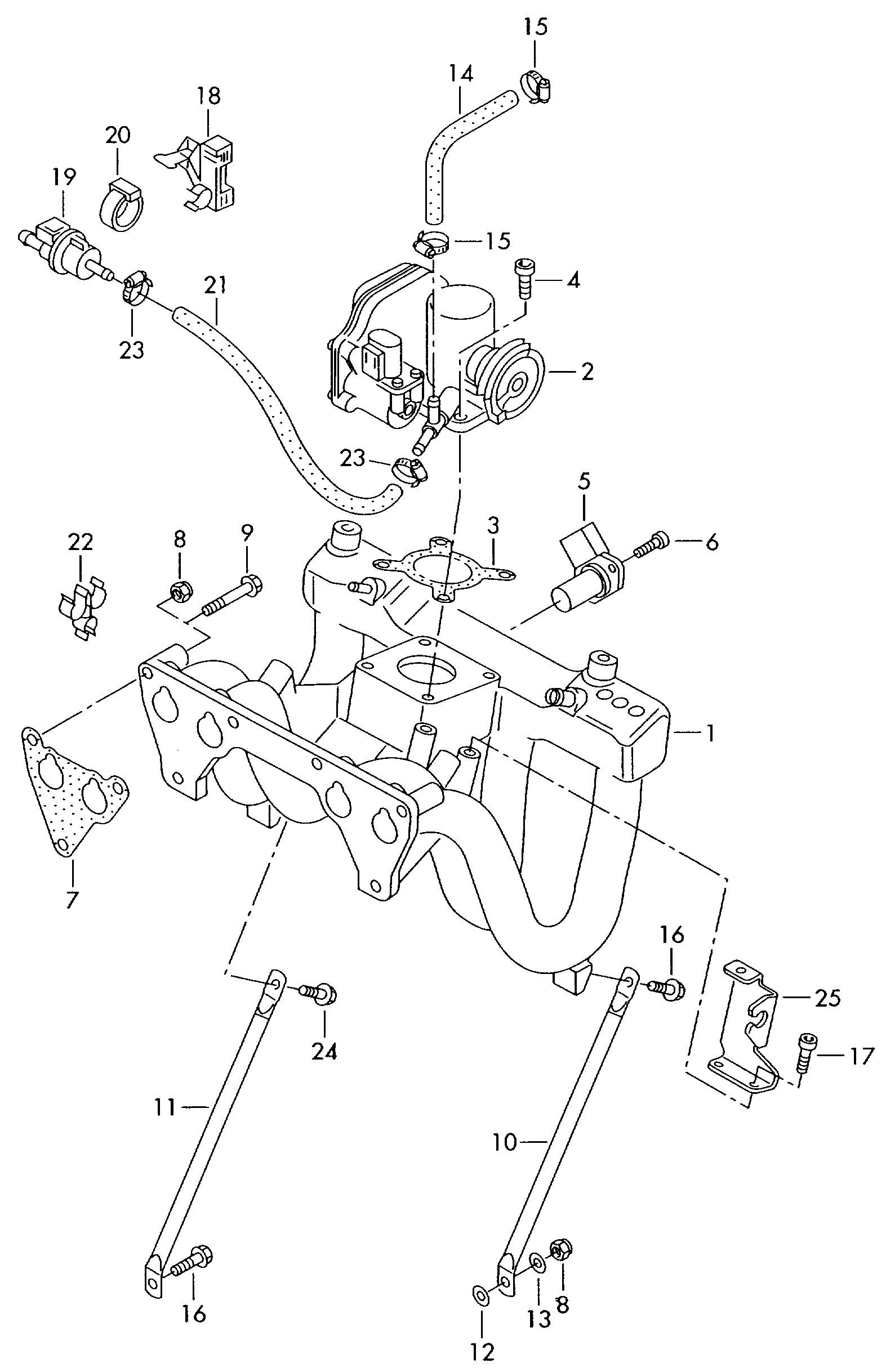 VAG 047129717E - Blīve, Ieplūdes / Izplūdes kolektors ps1.lv