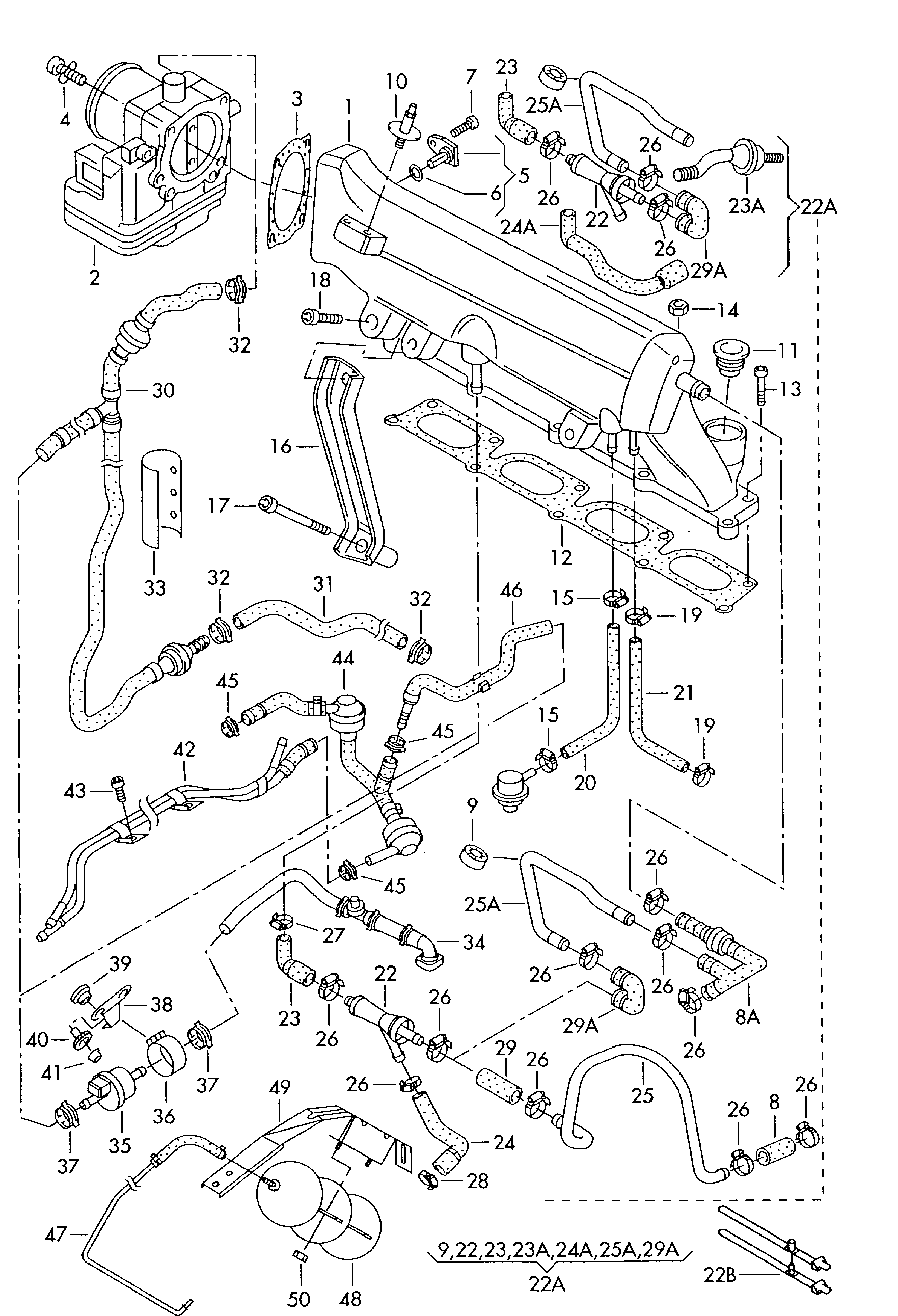 Seat 06A 133 062 BD - Droseļvārsta pievada stiprinājums ps1.lv