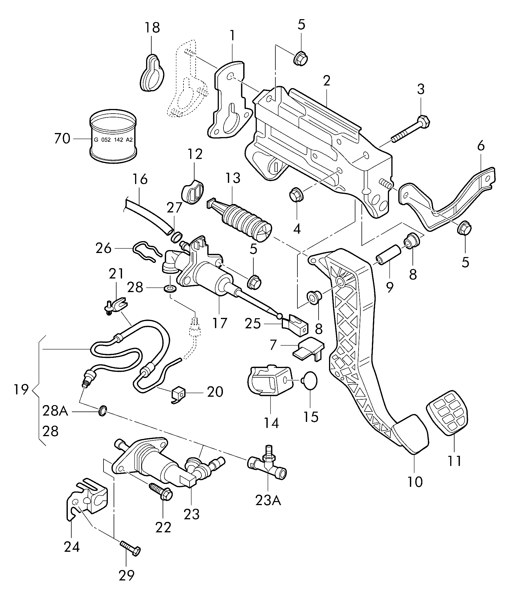 Seat 1J0 721 261 F - Darba cilindrs, Sajūgs ps1.lv