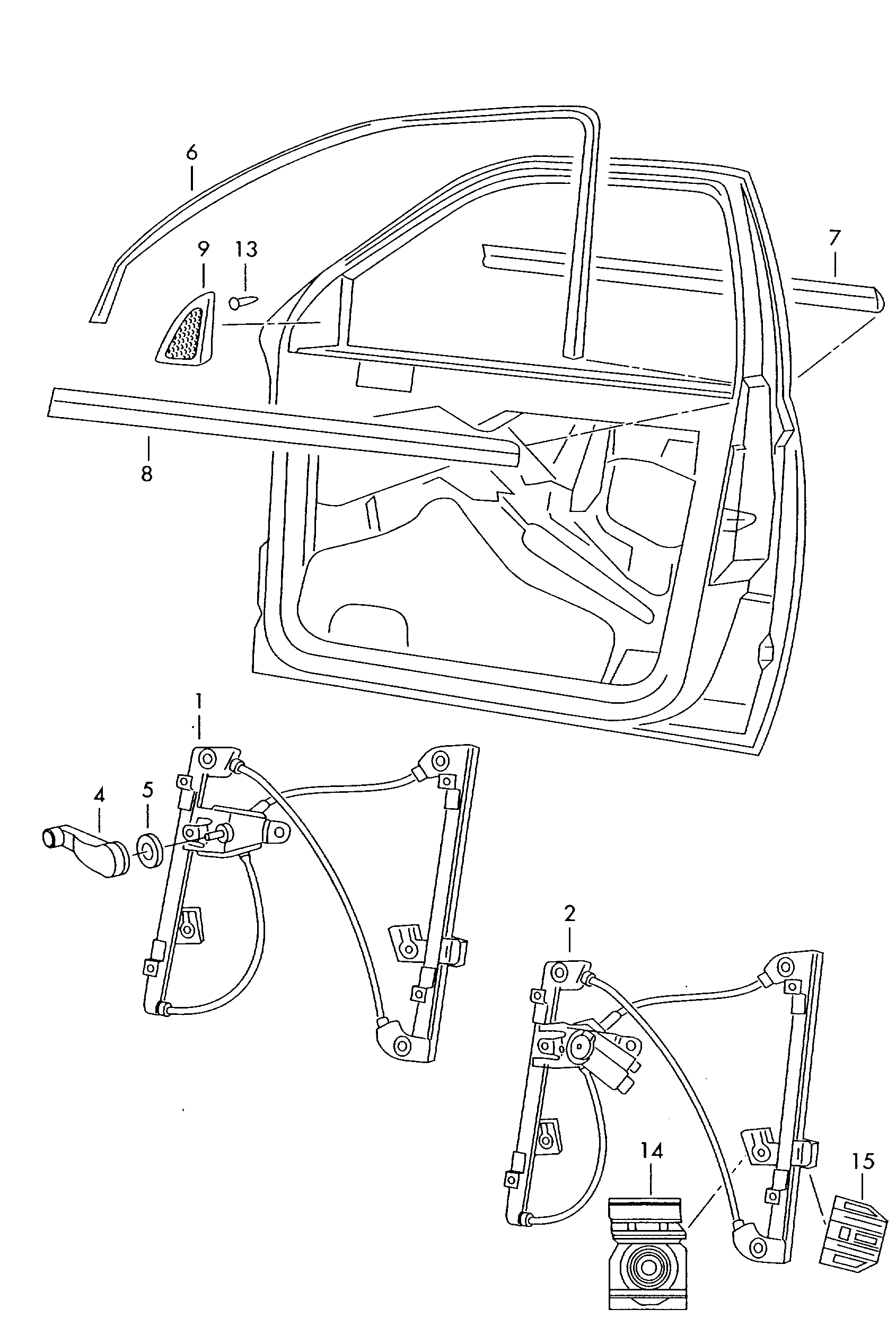 VAG 1U0 837 401 C - Remkomplekts, Stikla pacēlājs ps1.lv