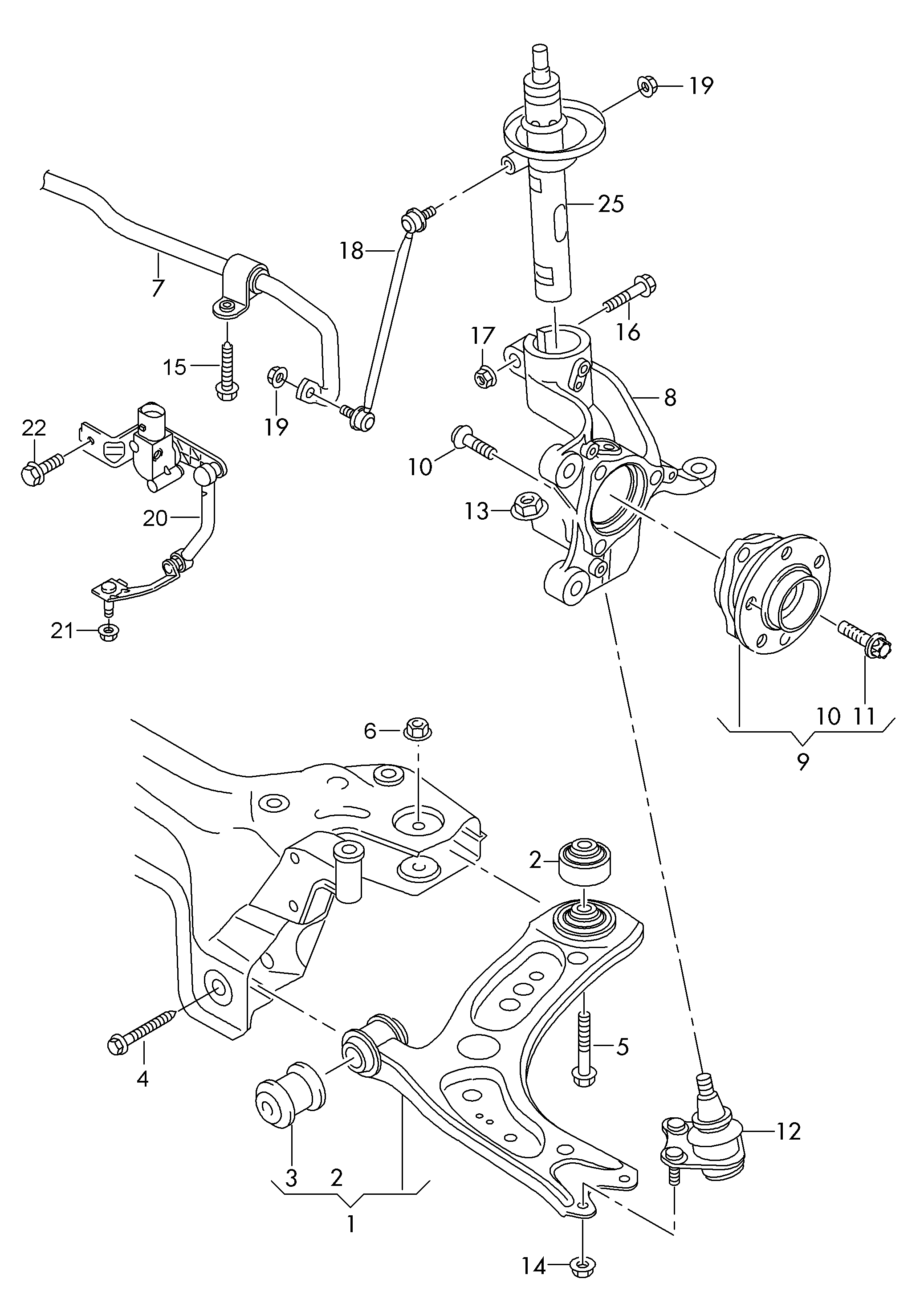 VAG 5Q0 407 253 A - Grozāmass statne, Riteņa piekare ps1.lv