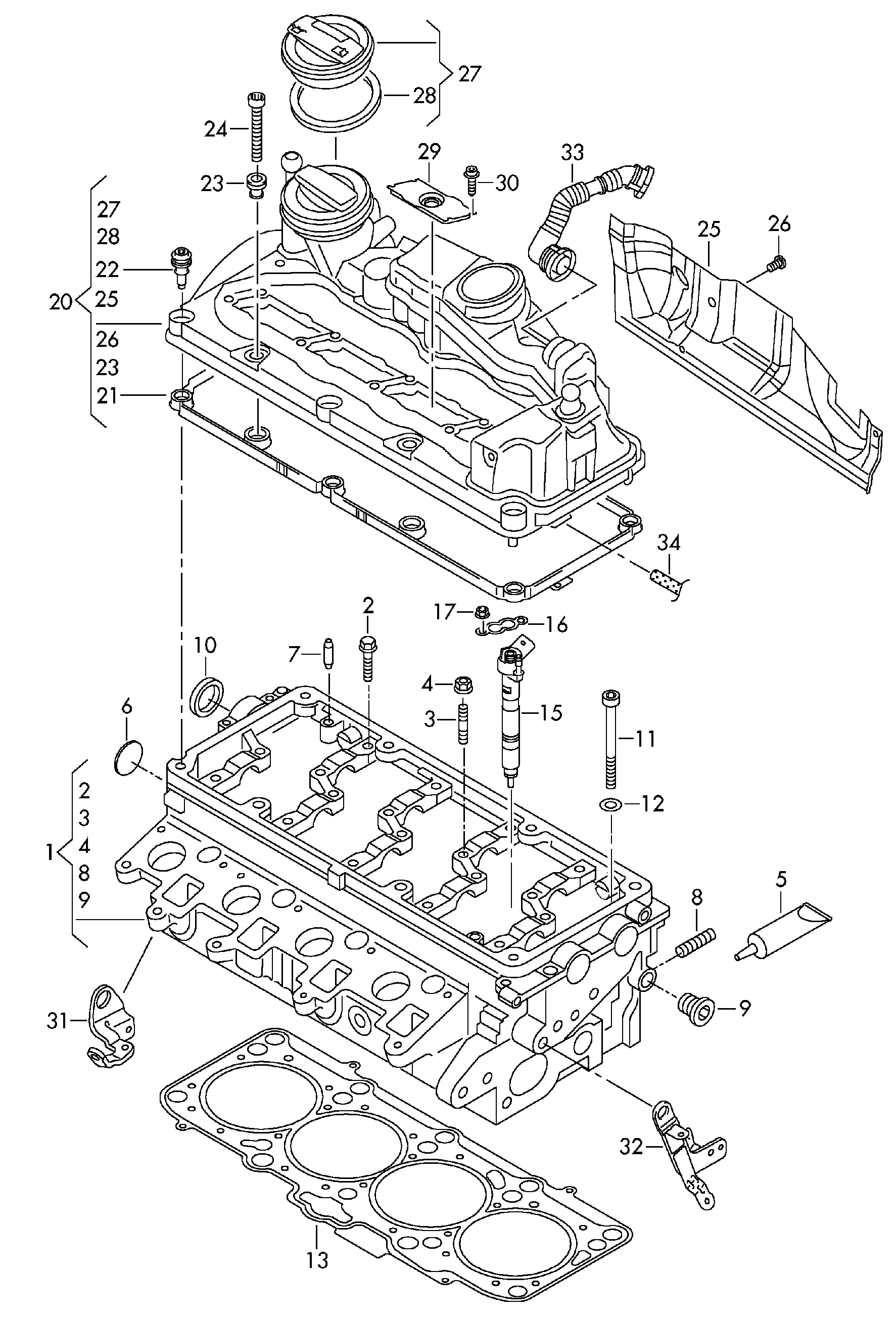 VAG 03L 103 383 AQ - Blīve, Motora bloka galva ps1.lv