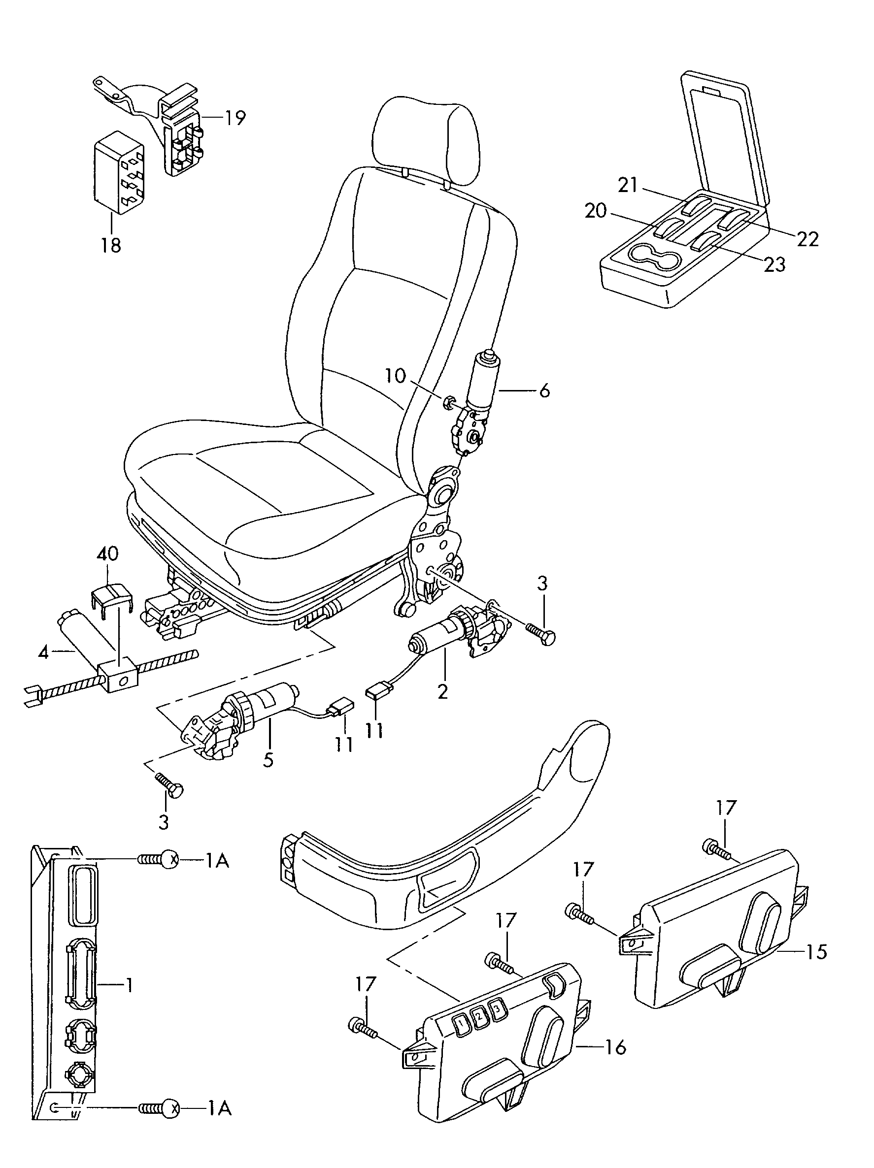 VW 3B1959760E - Vadības bloks, Sēdekļa ieregulēšana ps1.lv