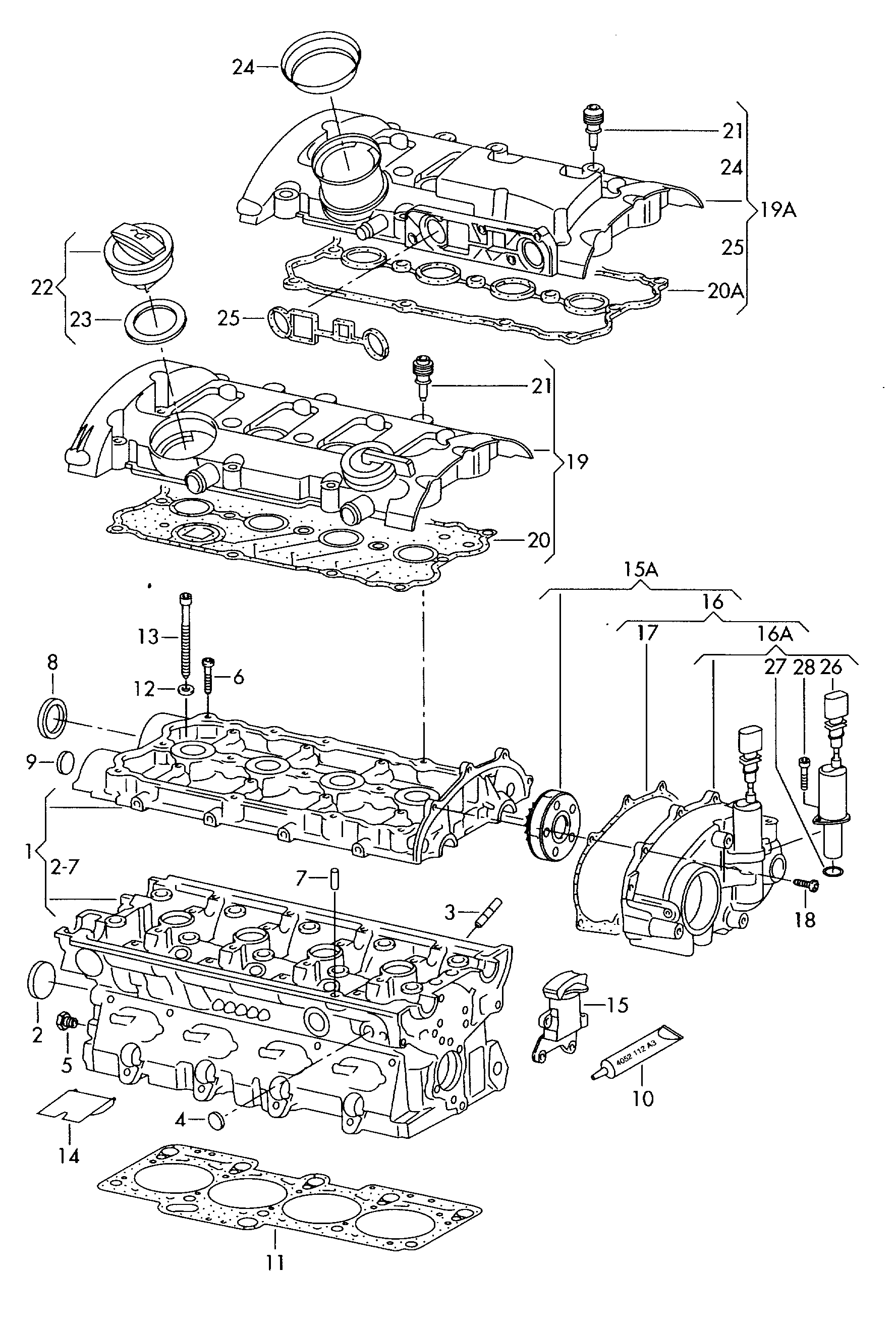 VAG 06D103385D - Cilindru galvas skrūvju komplekts ps1.lv