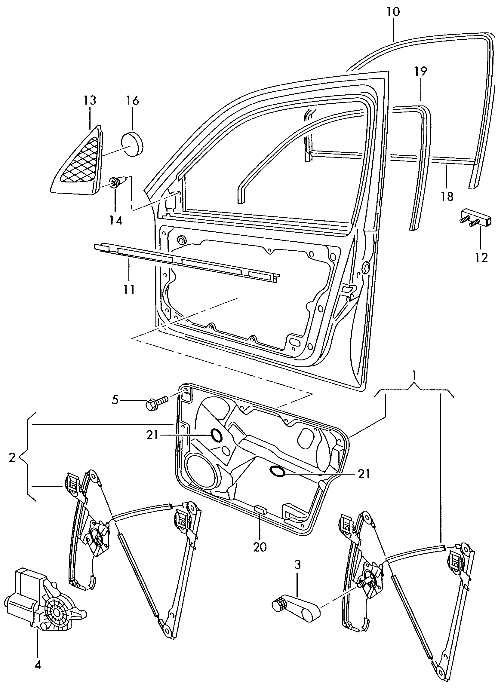 AUDI 6Y1837461 - Stikla pacelšanas mehānisms ps1.lv