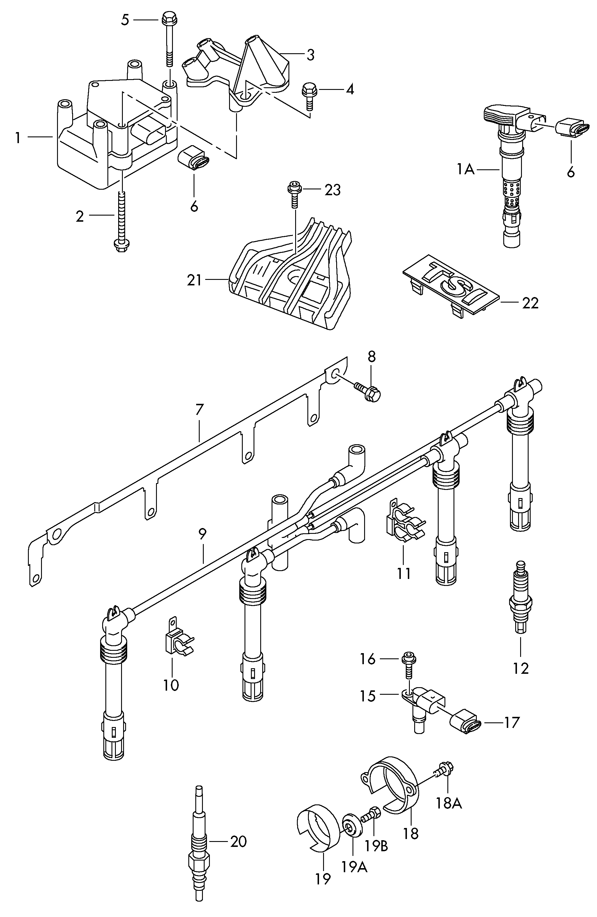 Seat 032 905 106 E - Aizdedzes spole ps1.lv