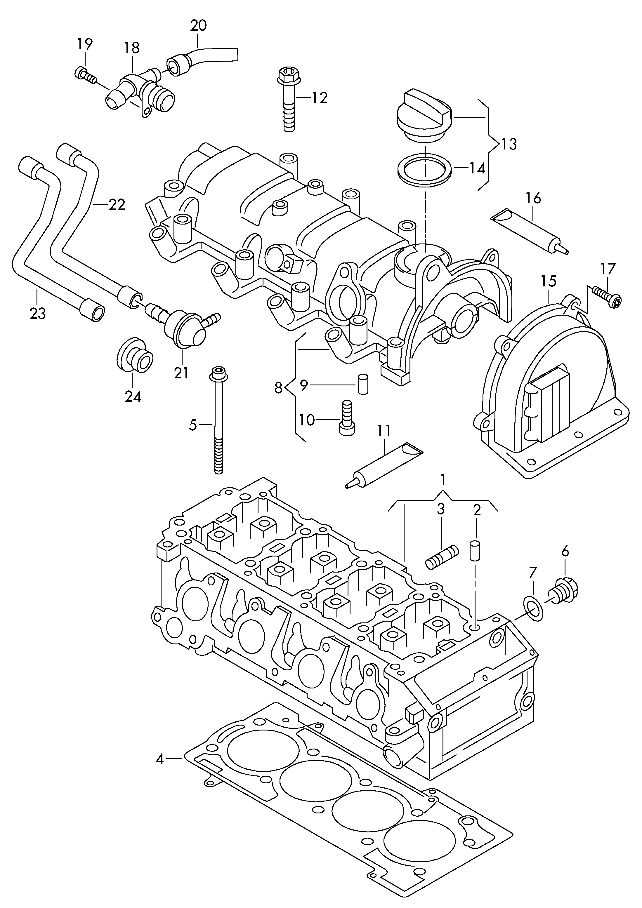 VW WHT004790 - Cilindru galvas skrūvju komplekts ps1.lv