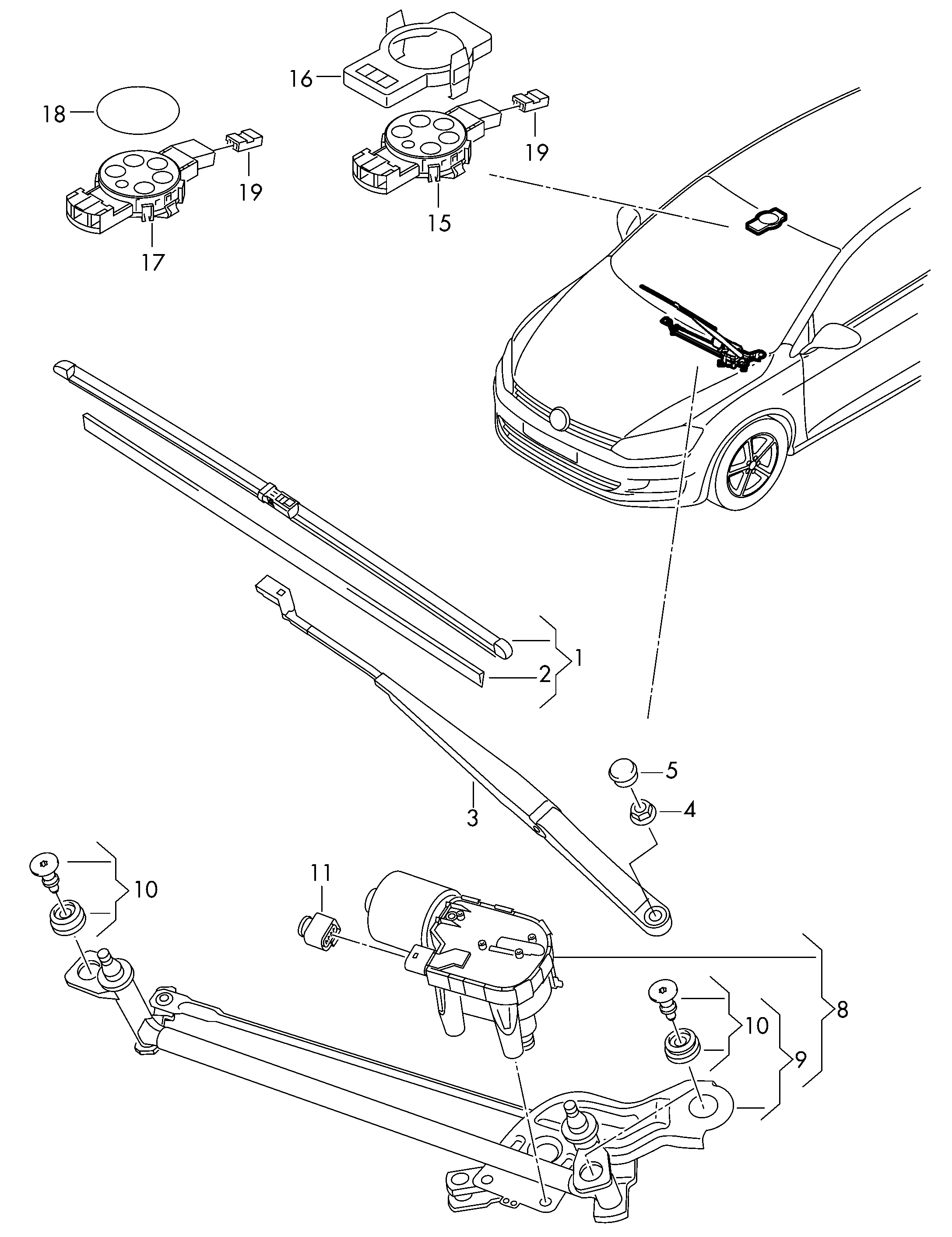 Skoda 5E1998001 - Stikla tīrītāja slotiņa ps1.lv