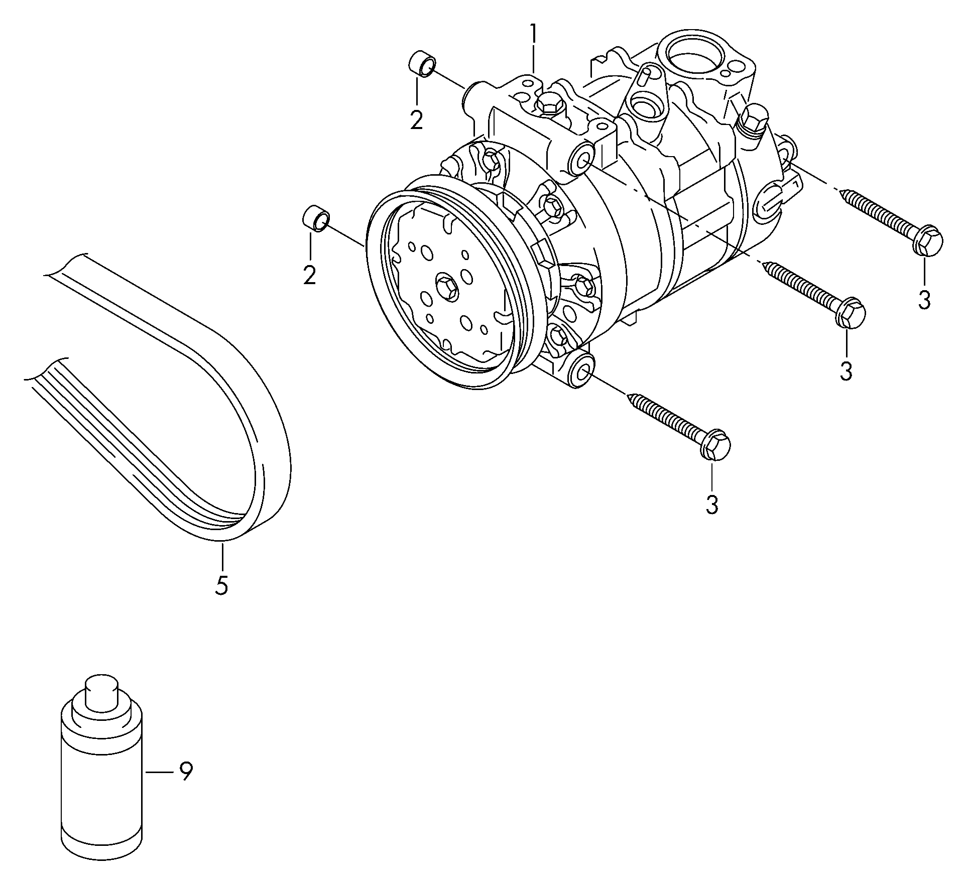 VW/SEAT 5Q0820803C - Kompresors, Gaisa kond. sistēma ps1.lv