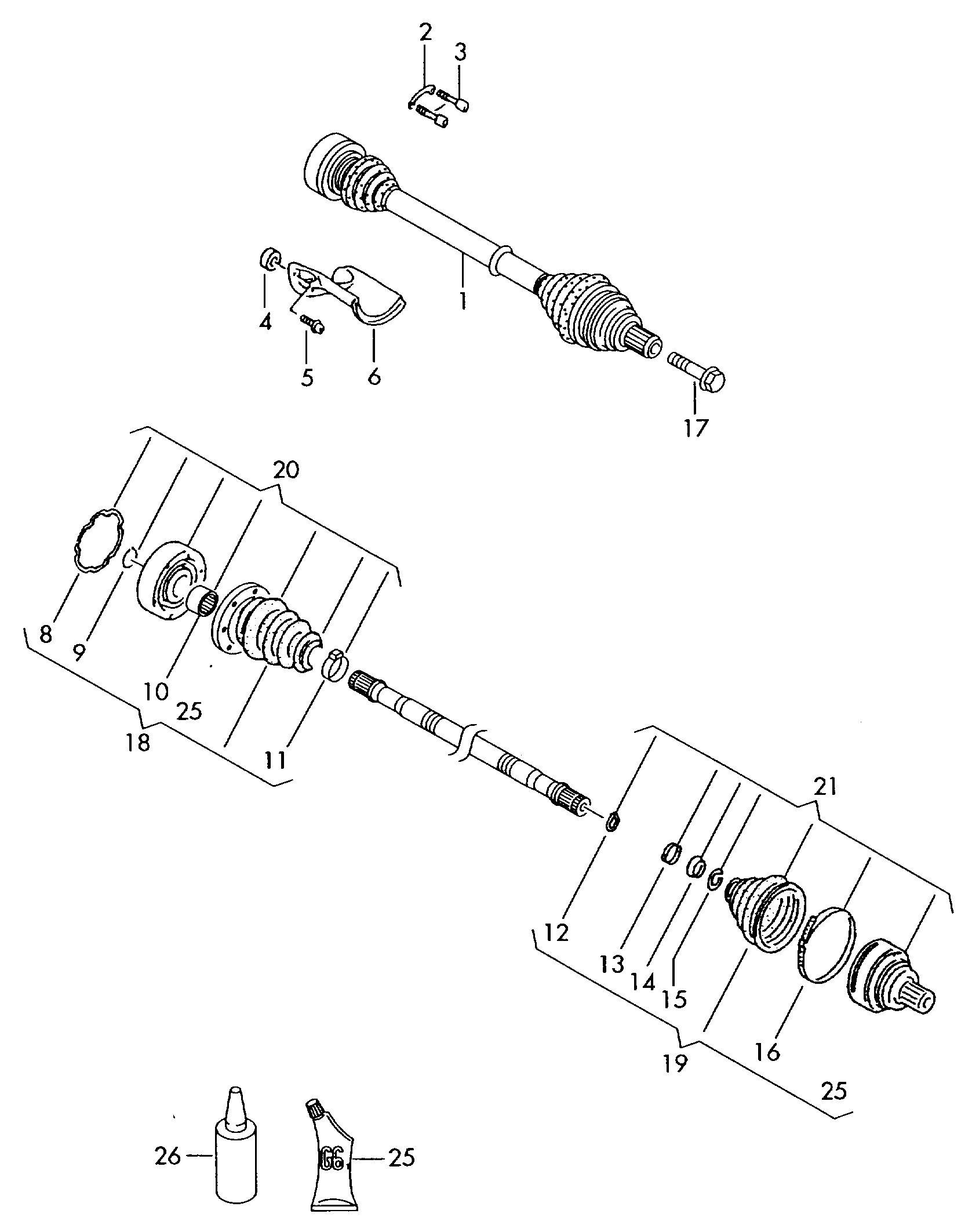 VW 1K0 498 203 B - Putekļusargs, Piedziņas vārpsta ps1.lv