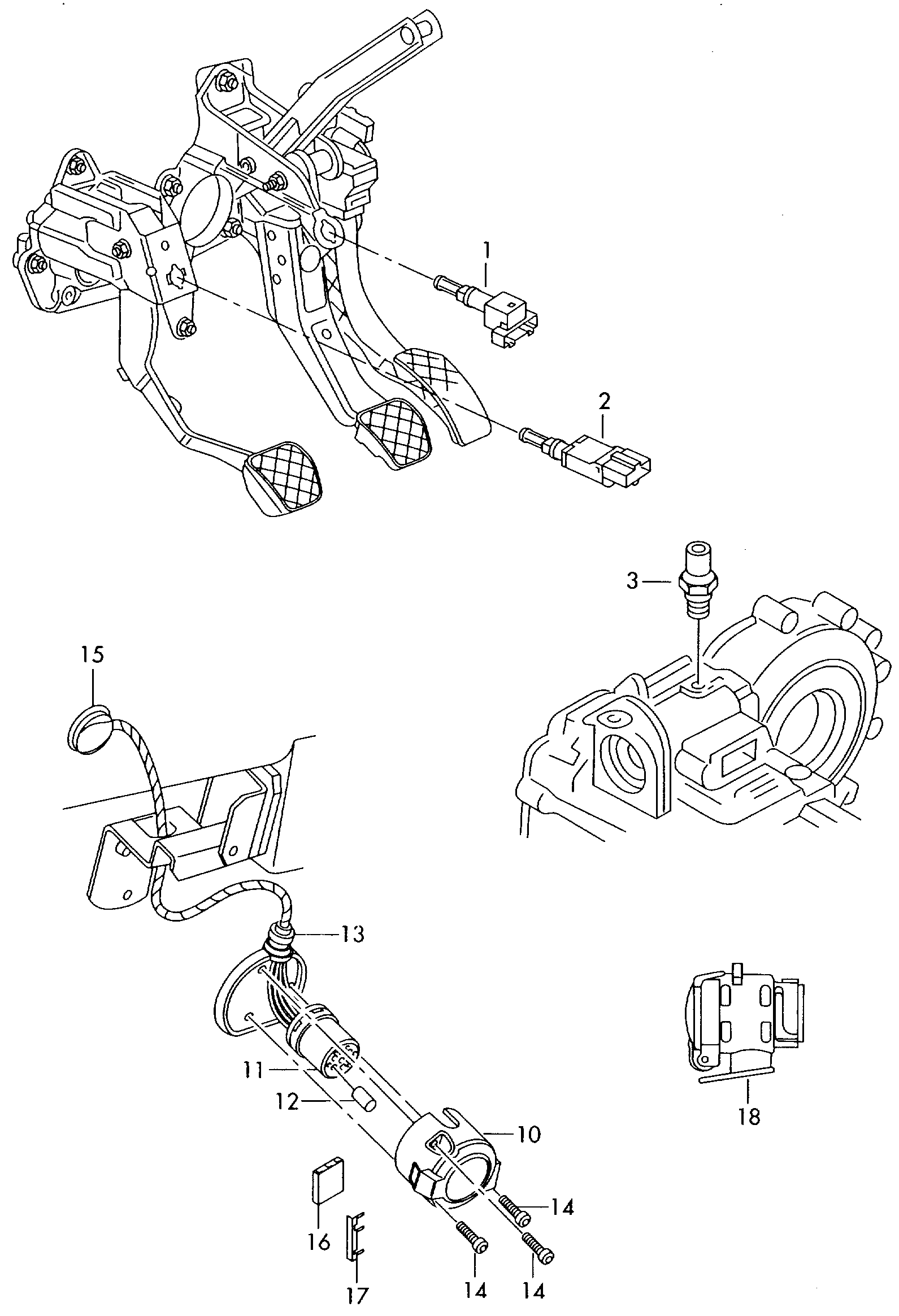 Seat 1K0 945 459 A - Bremžu signāla slēdzis ps1.lv