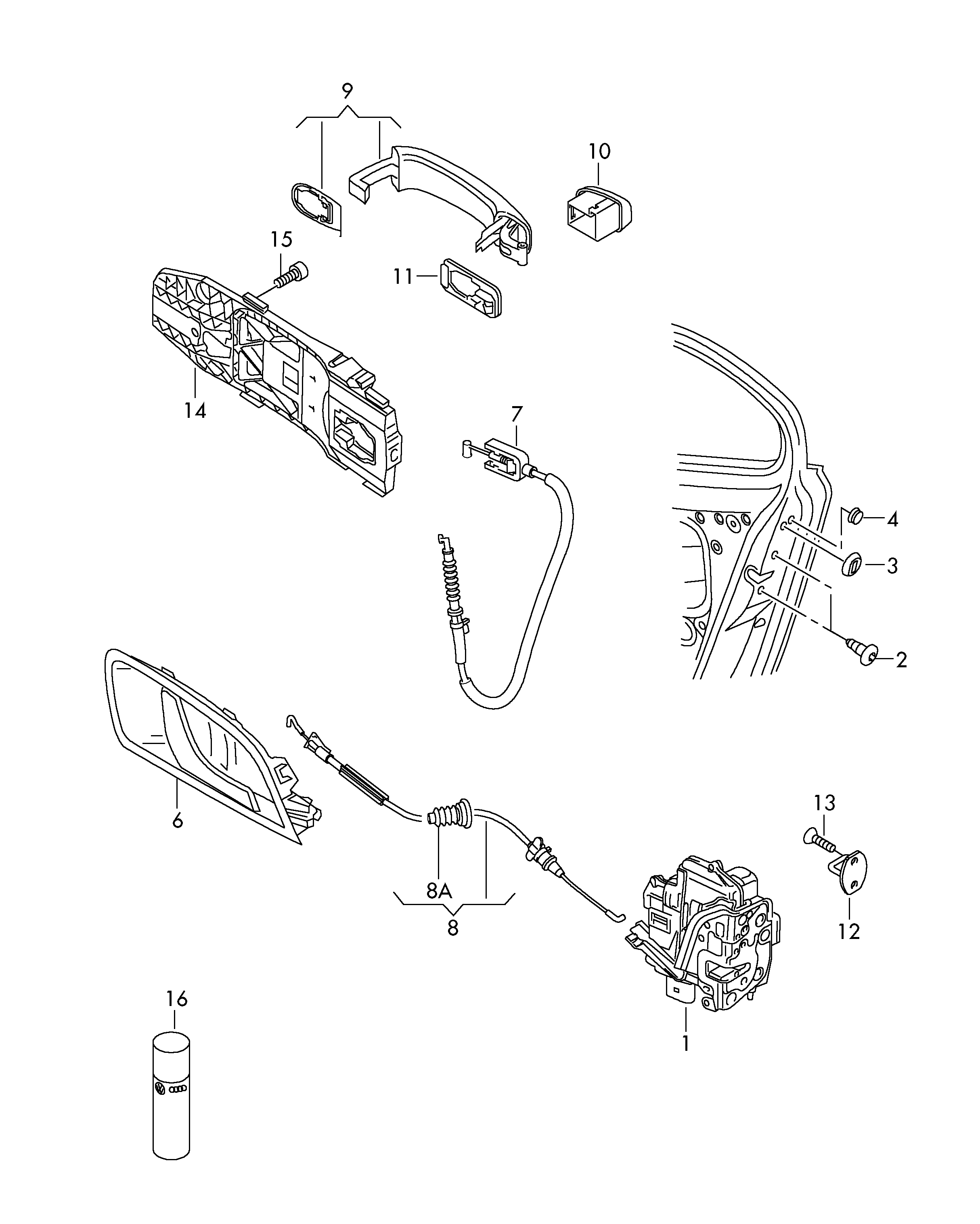 Seat 5K4 839 015 F - Durvju slēdzene ps1.lv