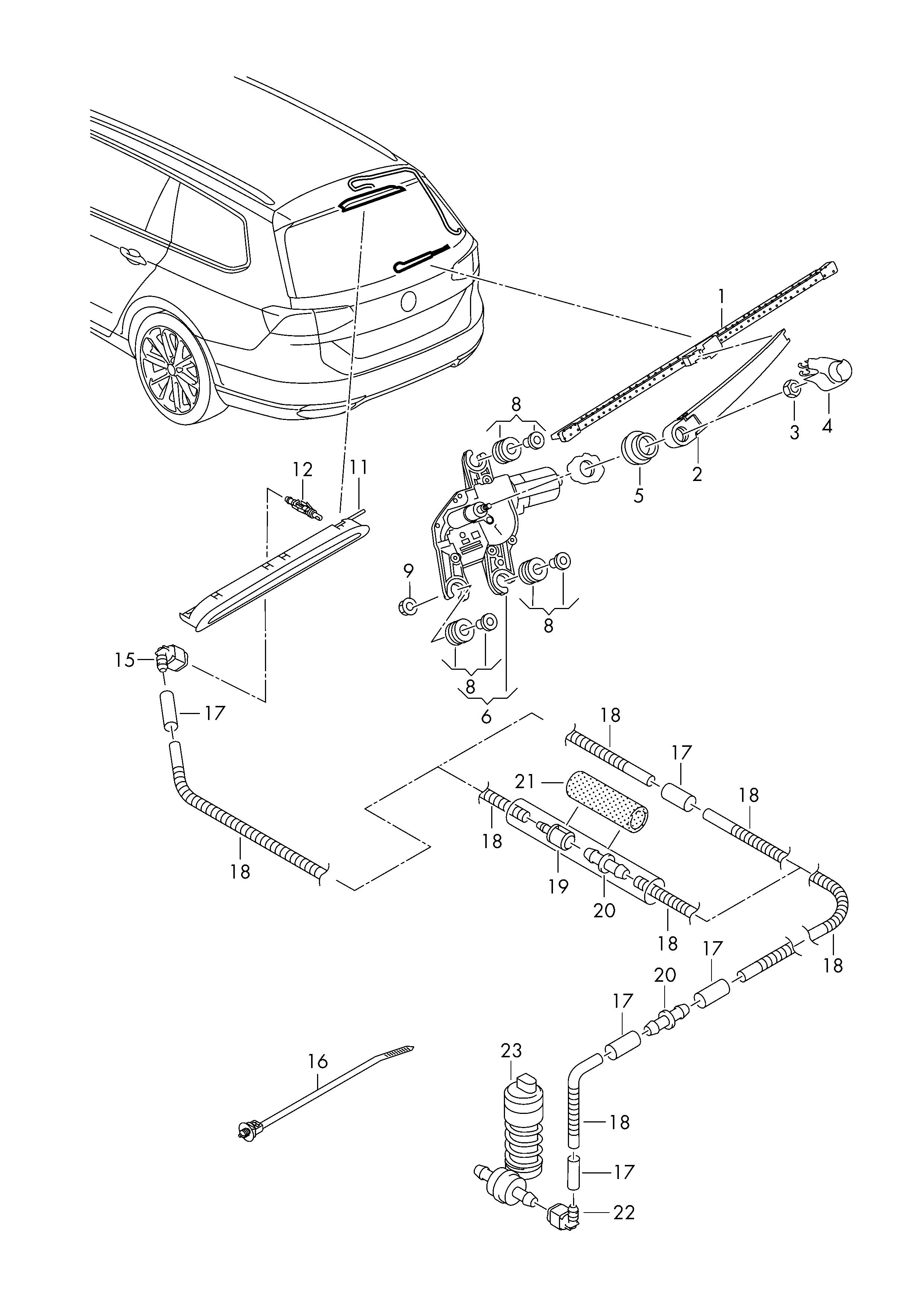 Skoda 3V5 955 425 - wiper blade ps1.lv