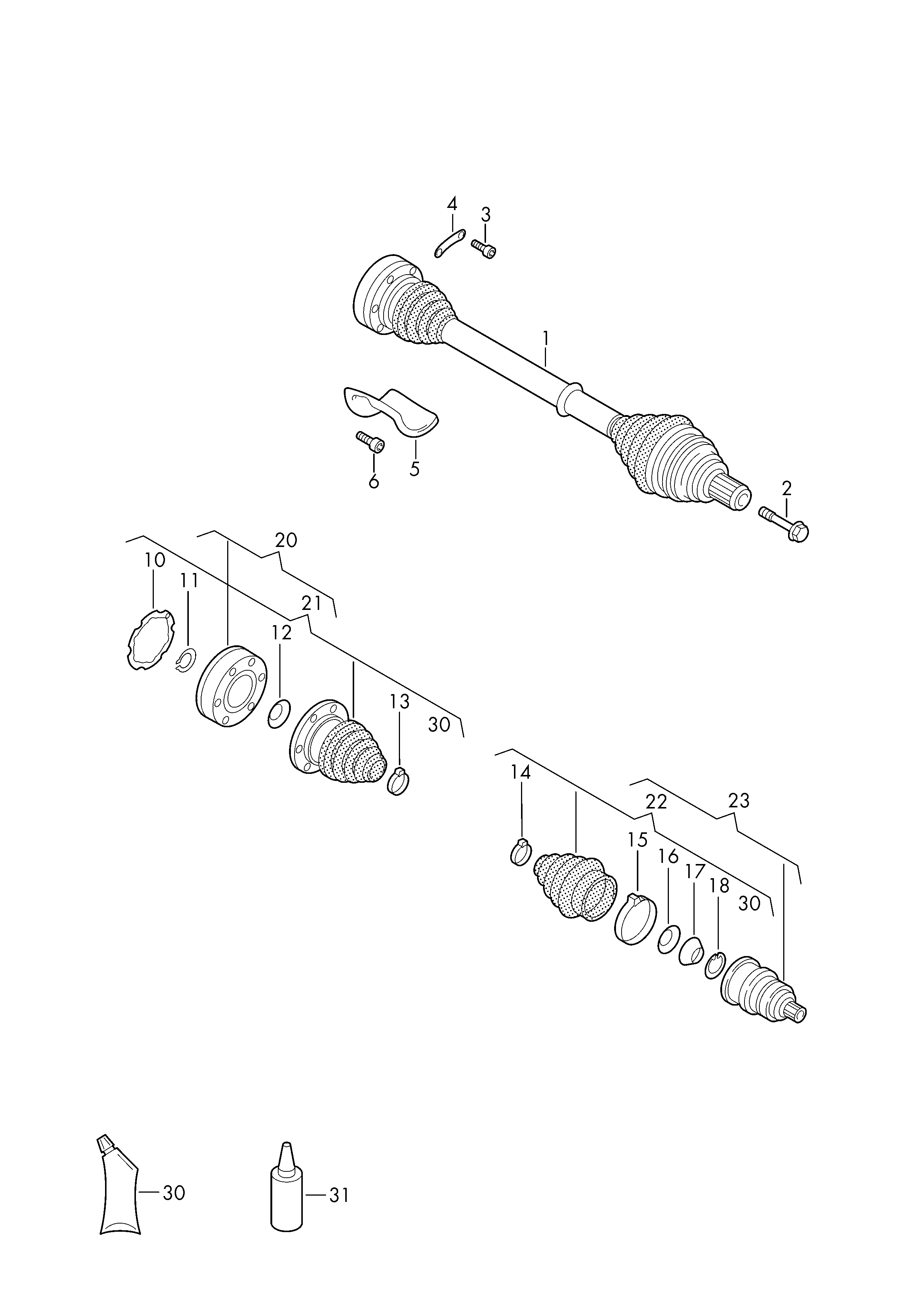 VAG 1K0501203AX - Piedziņas vārpsta ps1.lv