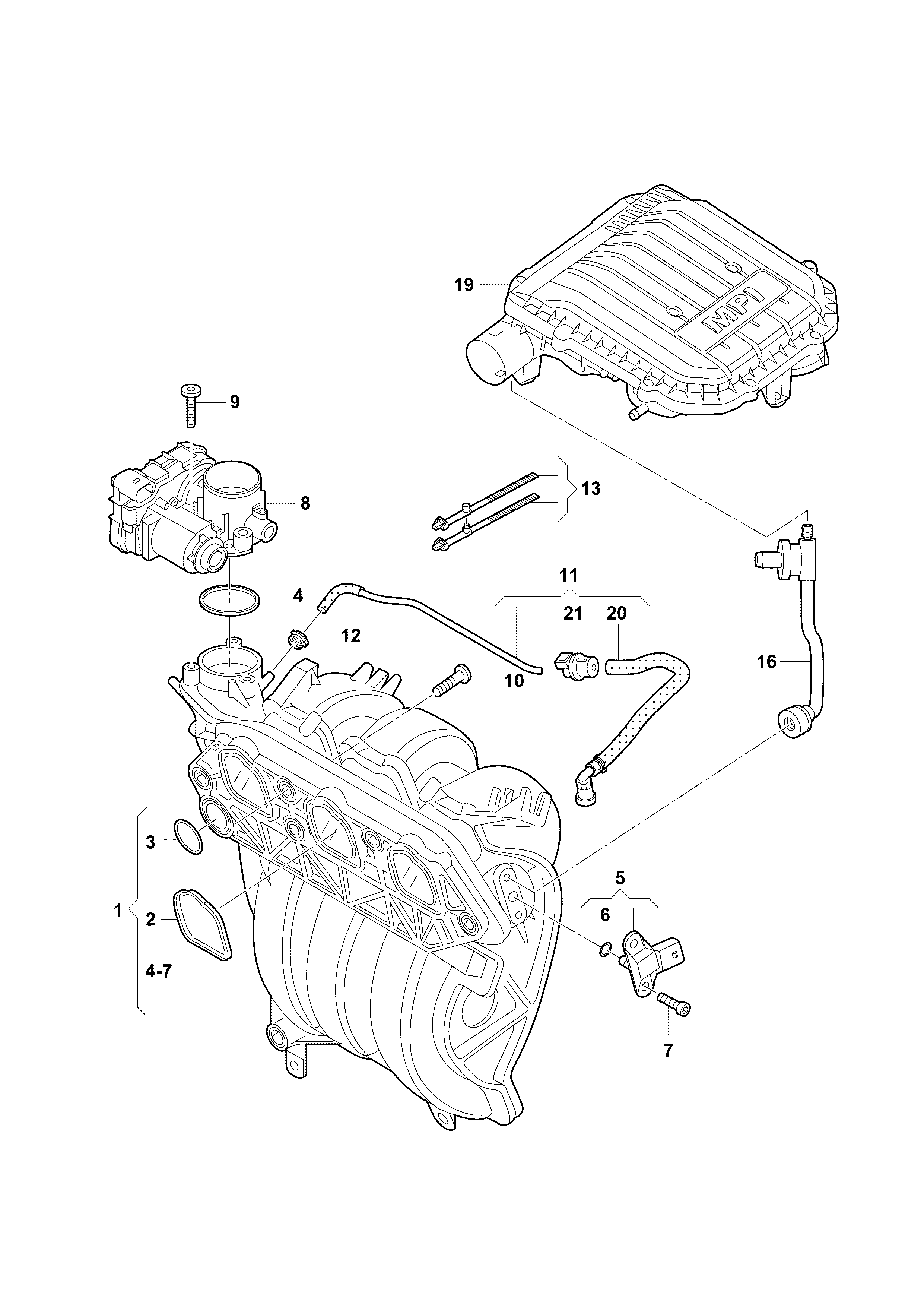 VAG 04C 129 717 C - Blīve, Ieplūdes kolektors ps1.lv