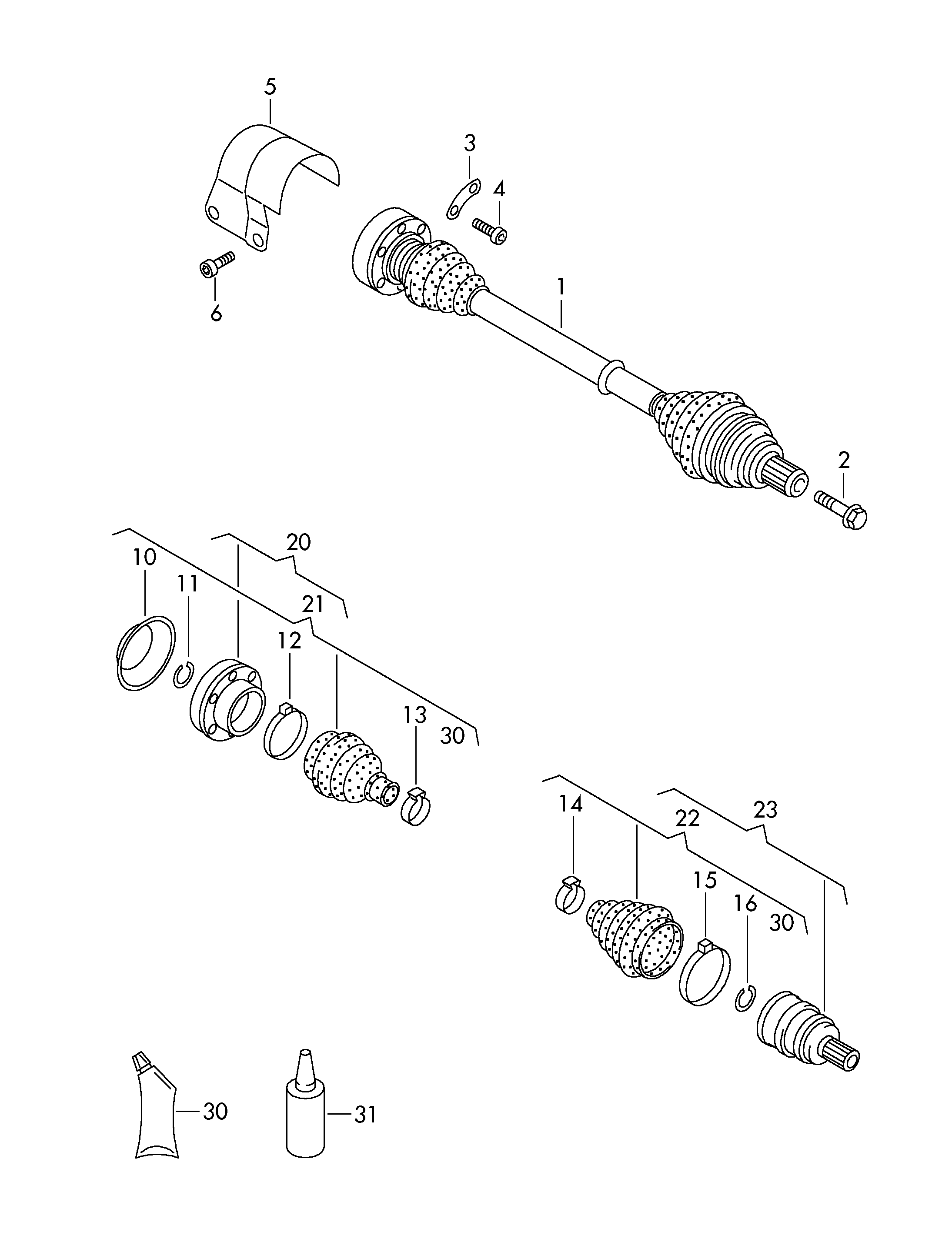 AUDI 3C0 407 271 AJ - Piedziņas vārpsta ps1.lv