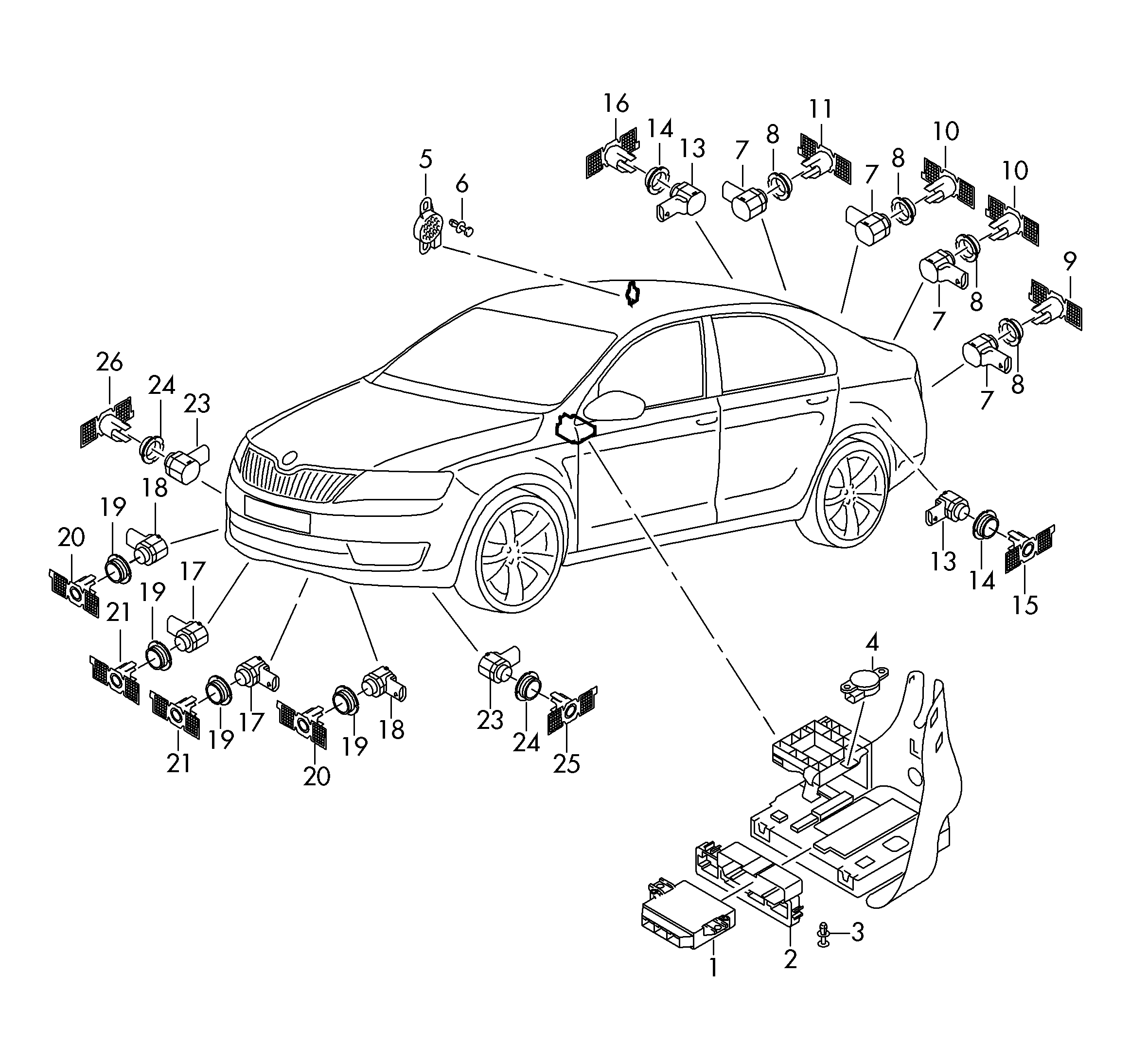 Porsche 5Q0919275B - Devējs, Parkošanās palīgsistēma ps1.lv